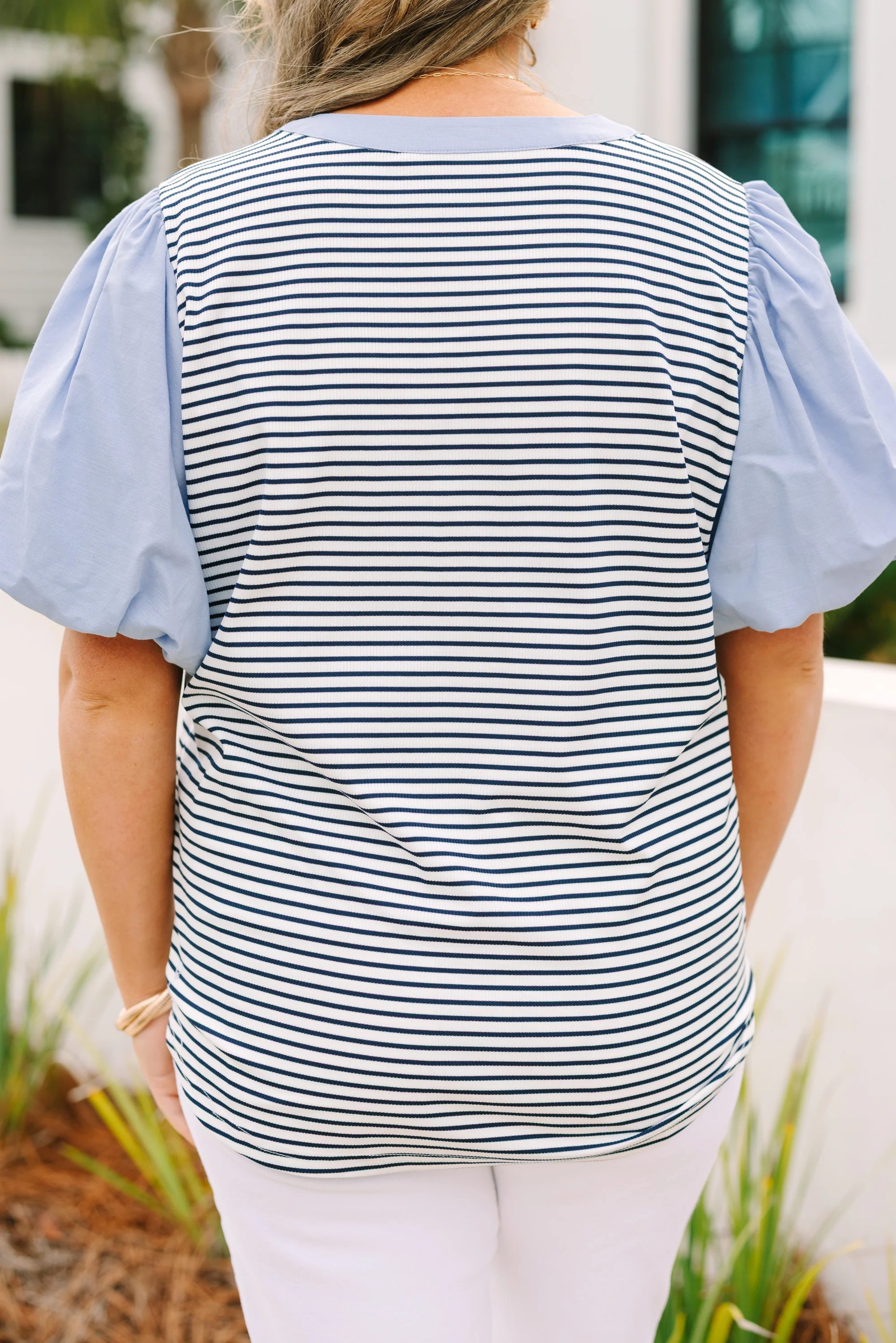 A Glowing Smile Top, Chambray - Image 6