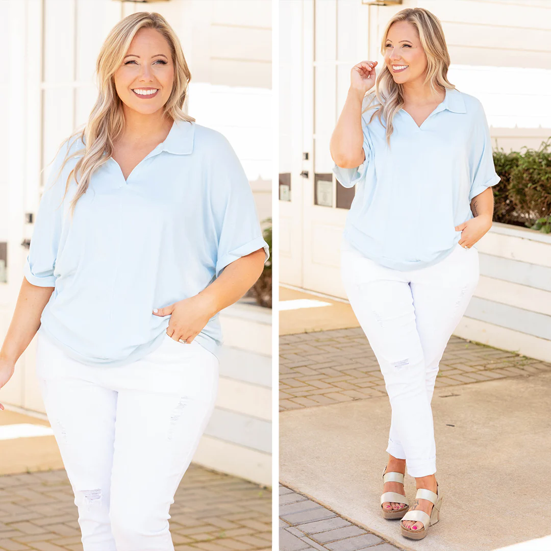 A Little Basic Top, Light Blue - Image 6