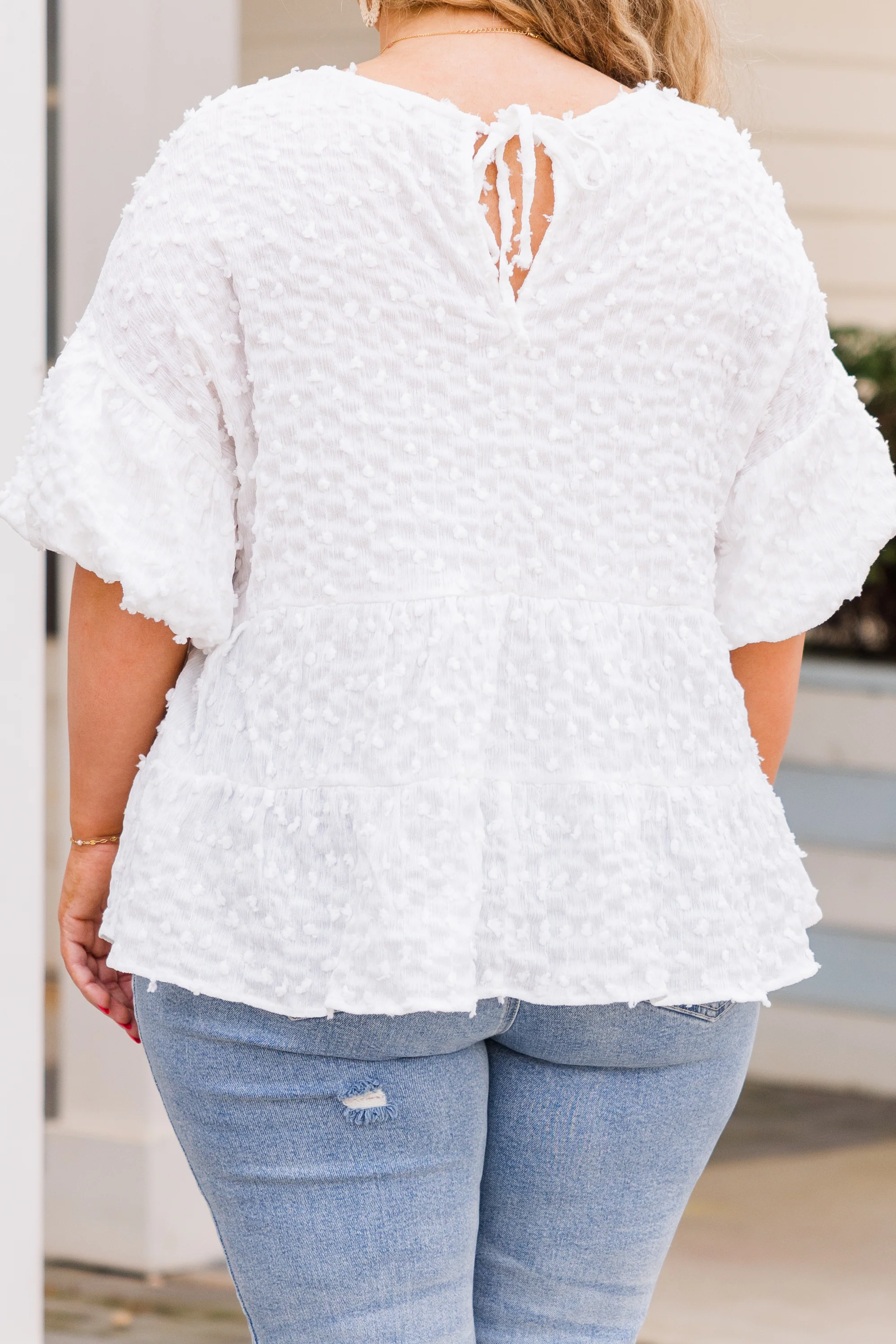 A Rosy Smile Top, White - Image 6