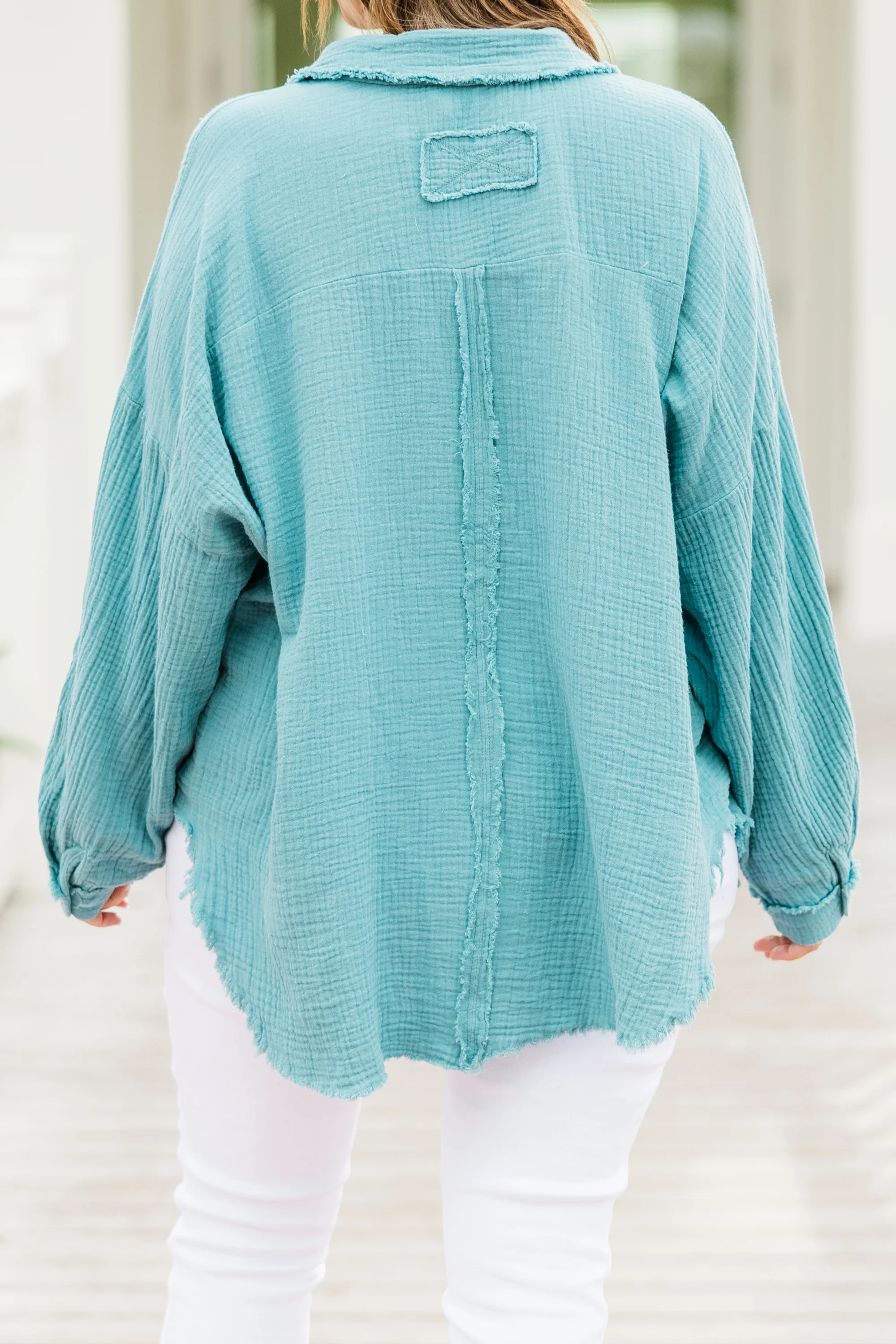Act Of Faith Top, Dusty Teal - Image 6