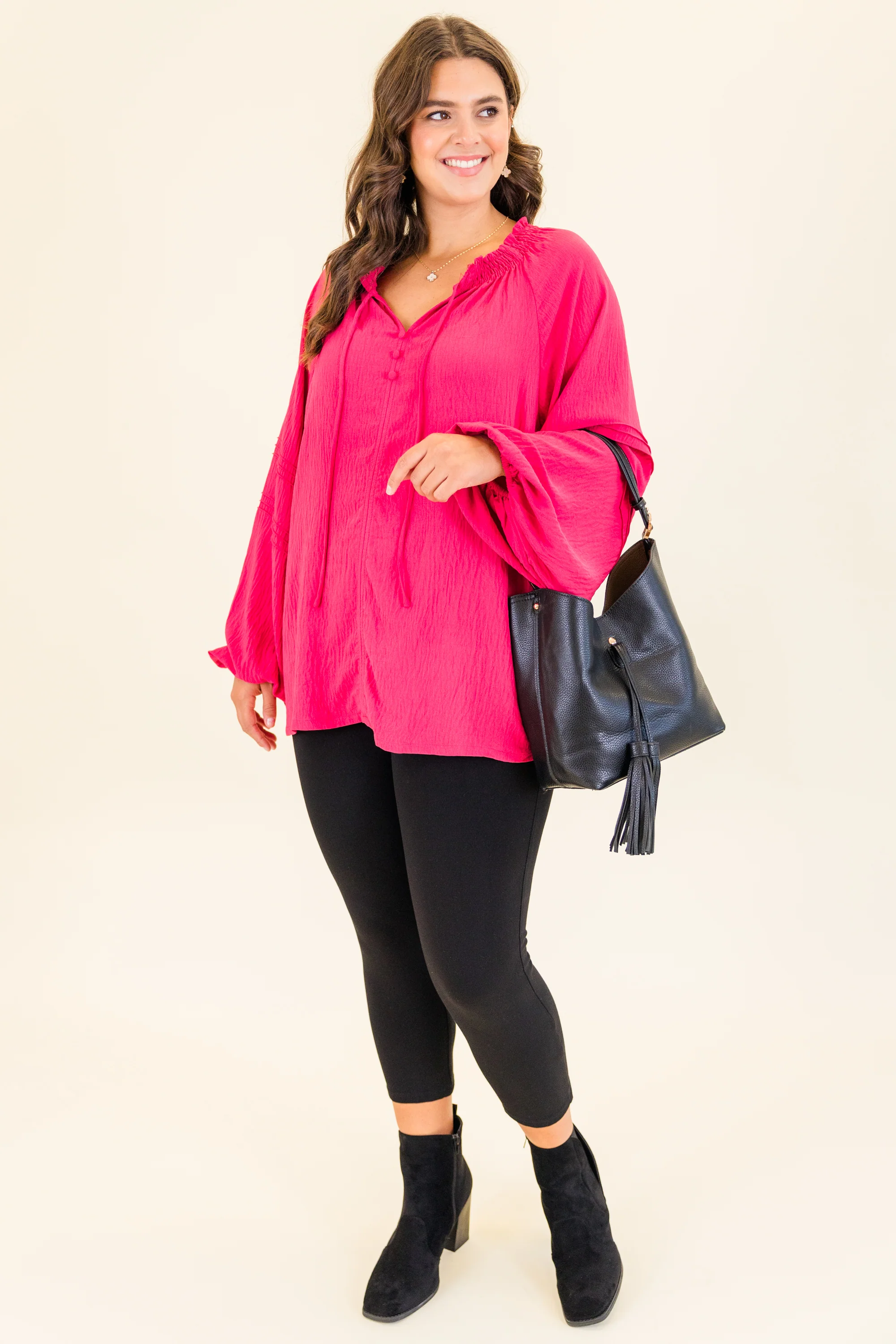 Adulting Is Hard Top, Fuchsia - Image 3