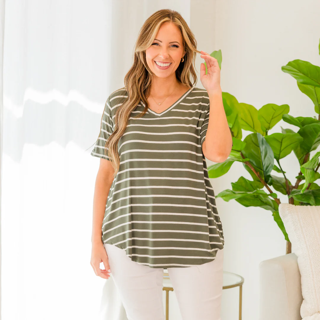 All About Good Times Top, Light Olive-Ivory - Image 7