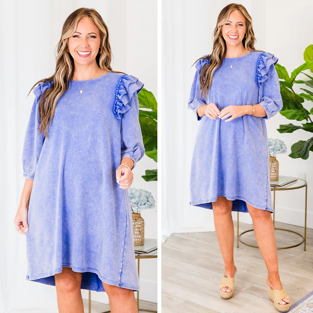 All About The Vibe Dress, Ocean - Image 6