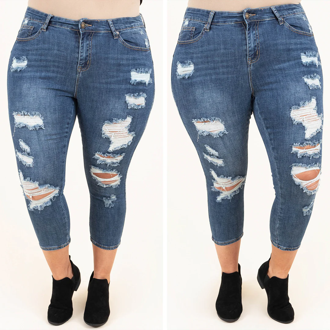 All I Ask Capris, Dark Wash - Image 6