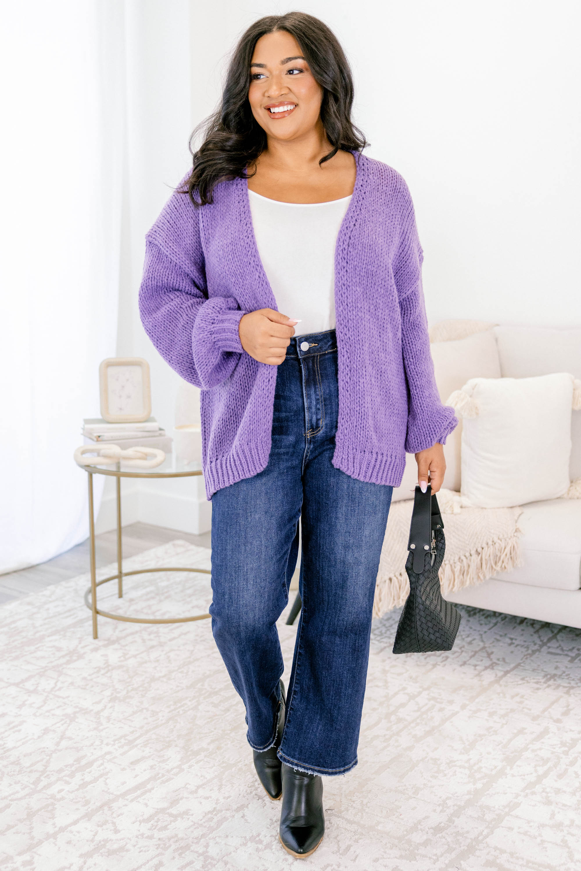 All In Time Cardigan, Purple - Image 3