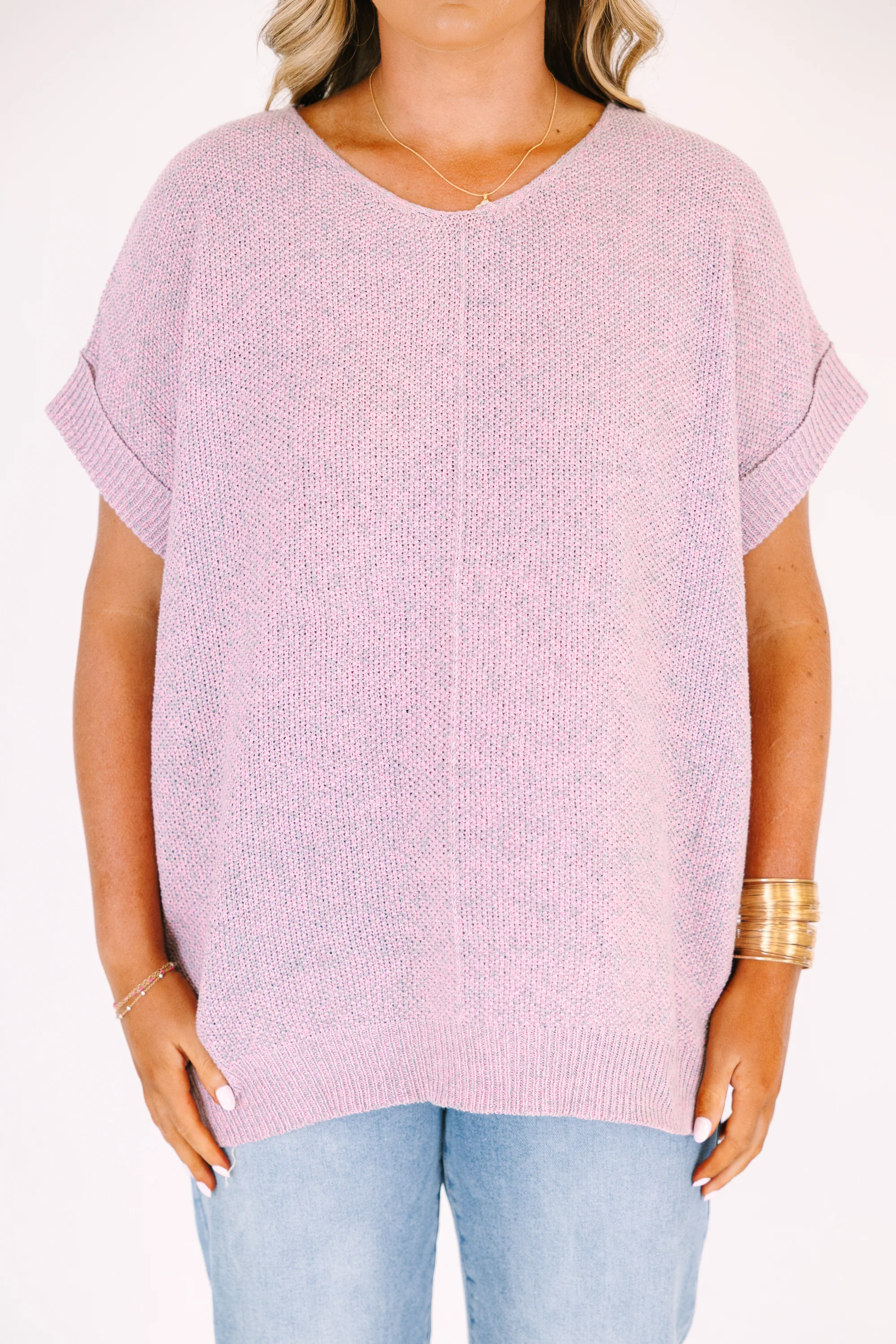 Always Effortless Sweater, Pink Grey - Image 5
