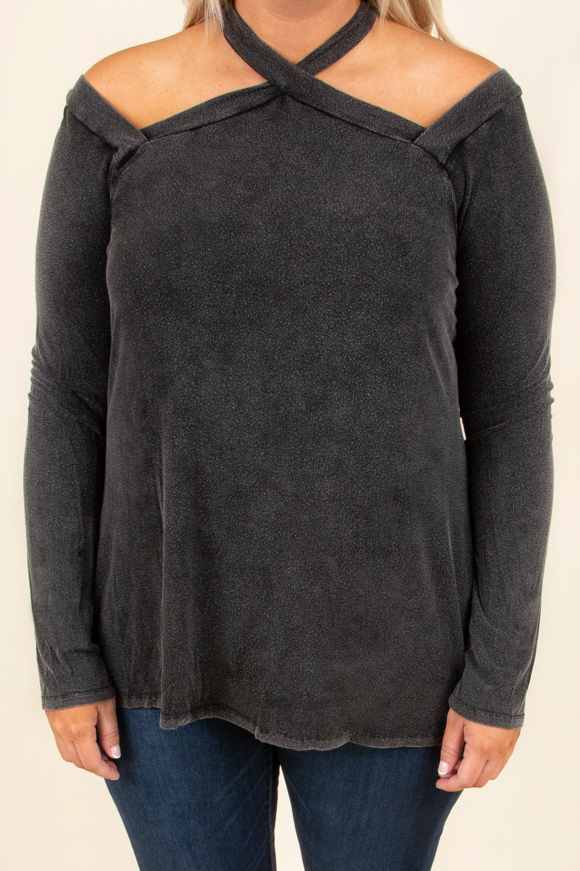 Anything But Basic Top, Charcoal - Image 3