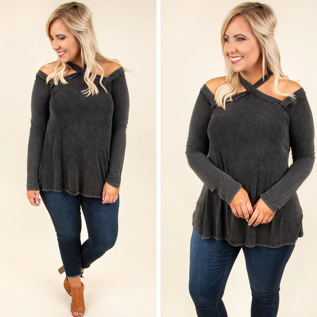 Anything But Basic Top, Charcoal - Image 5