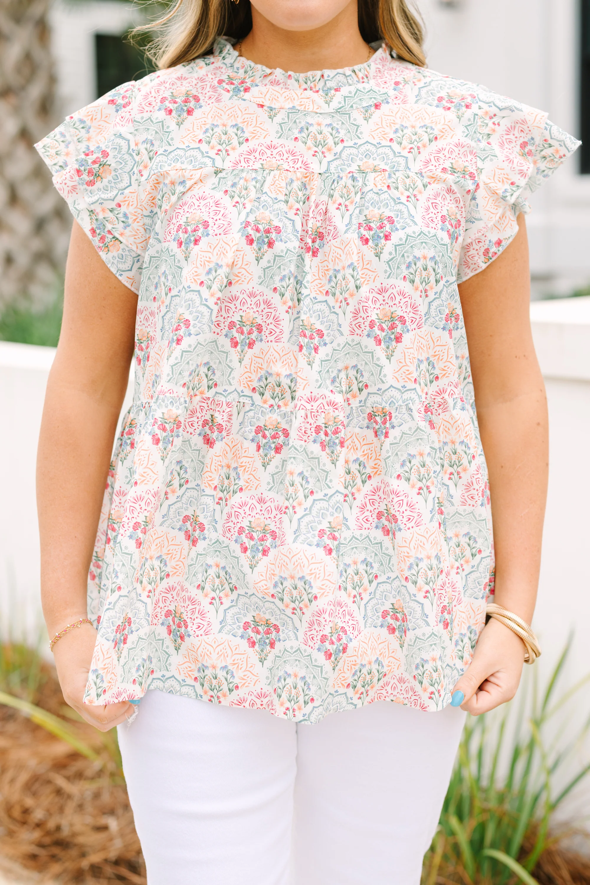 As Of Right Now Top, Pink-White - Image 5