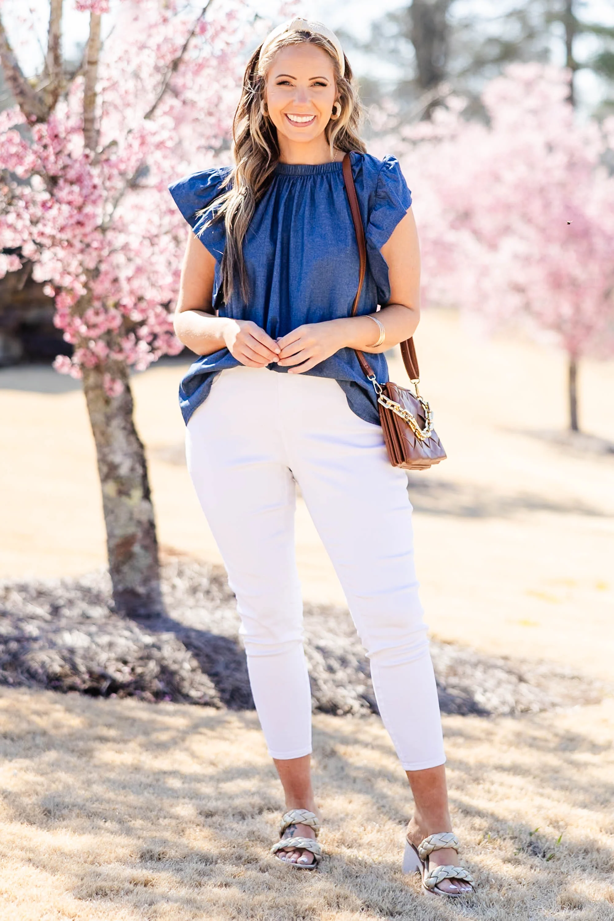 Azure Aster Top, Denim - Image 3