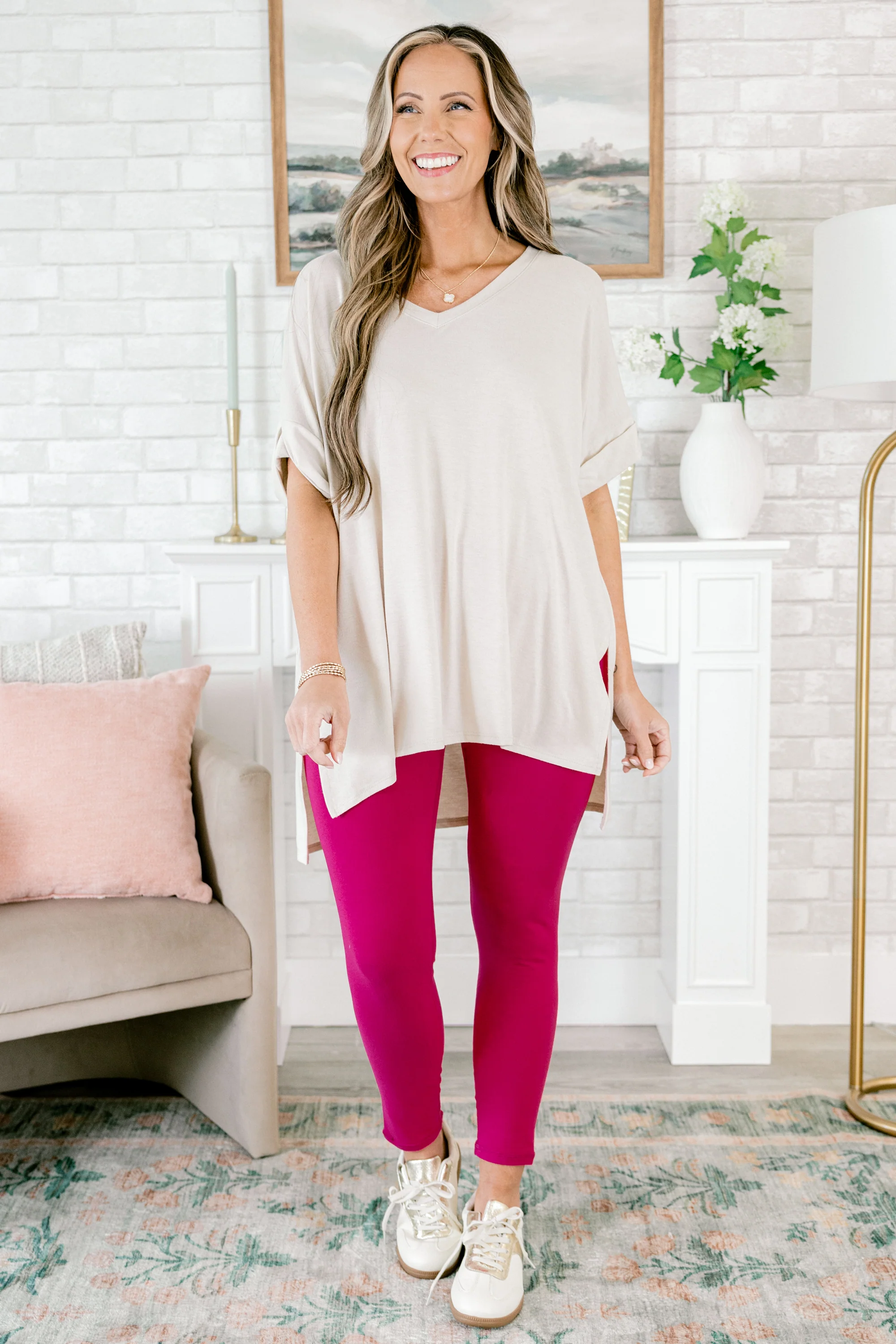 Be Someone Leggings, Raspberry - Image 6