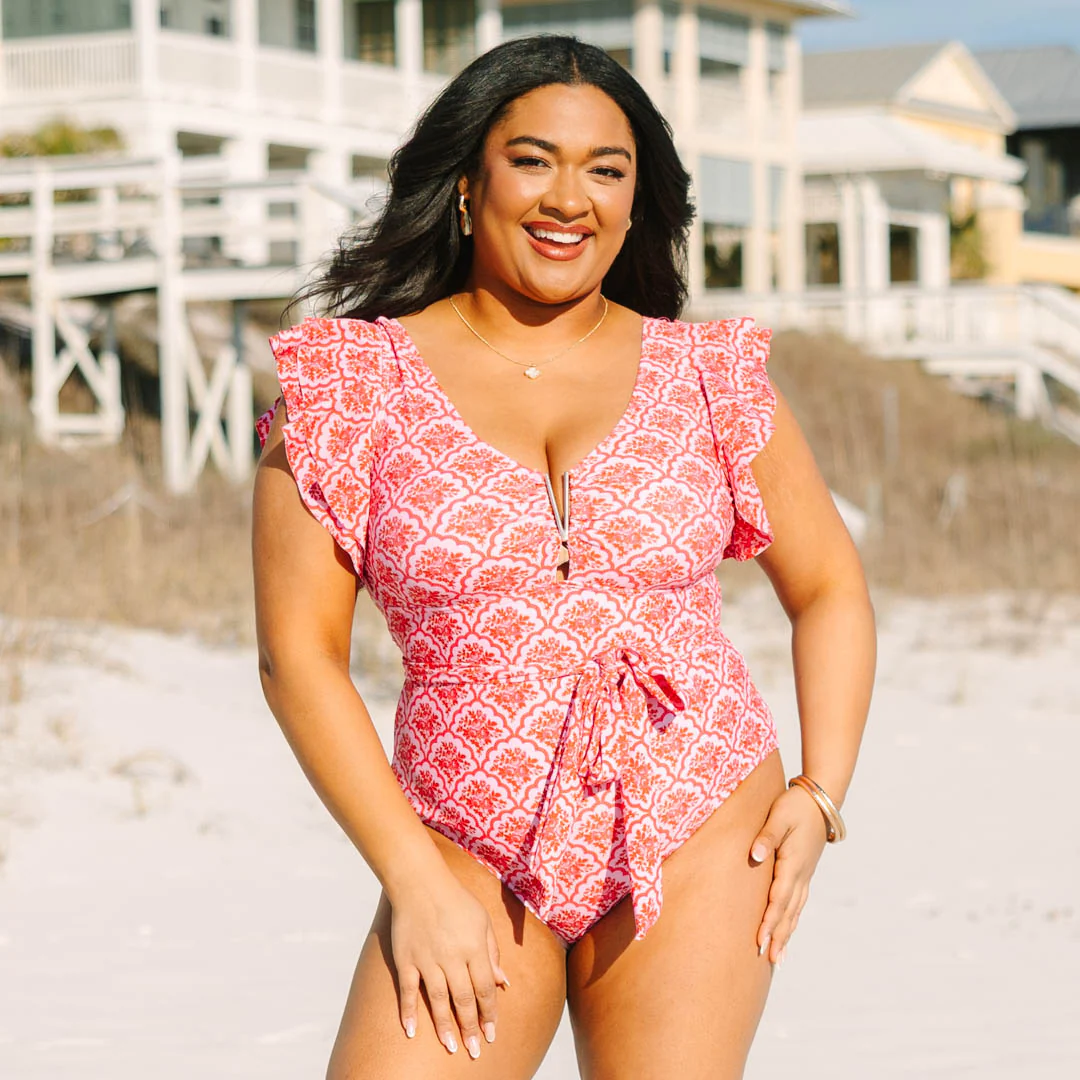 Beach Beauty Swimsuit, Fuchsia Floral - Image 7