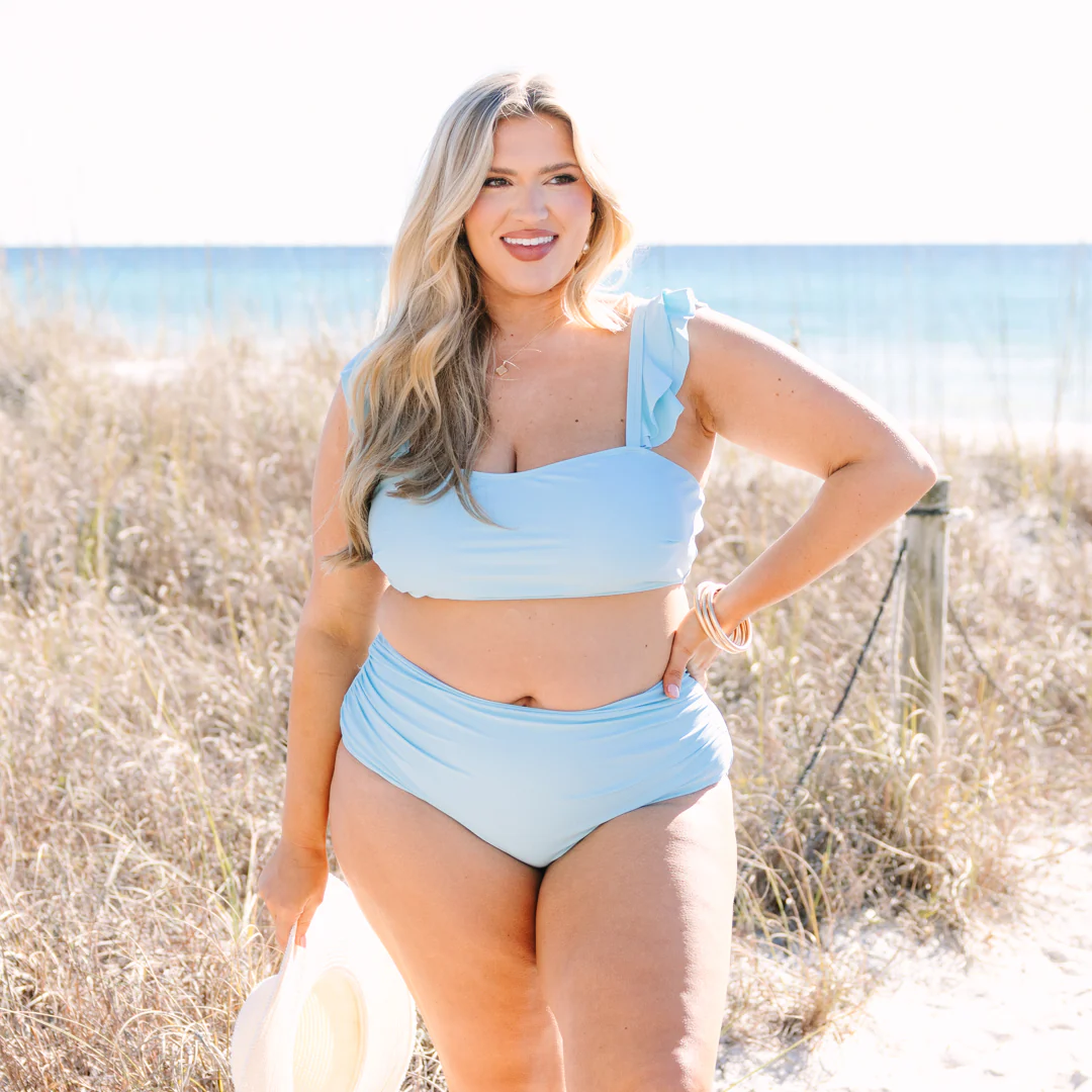 Beach Trip Swim Top, Aqua - Image 8