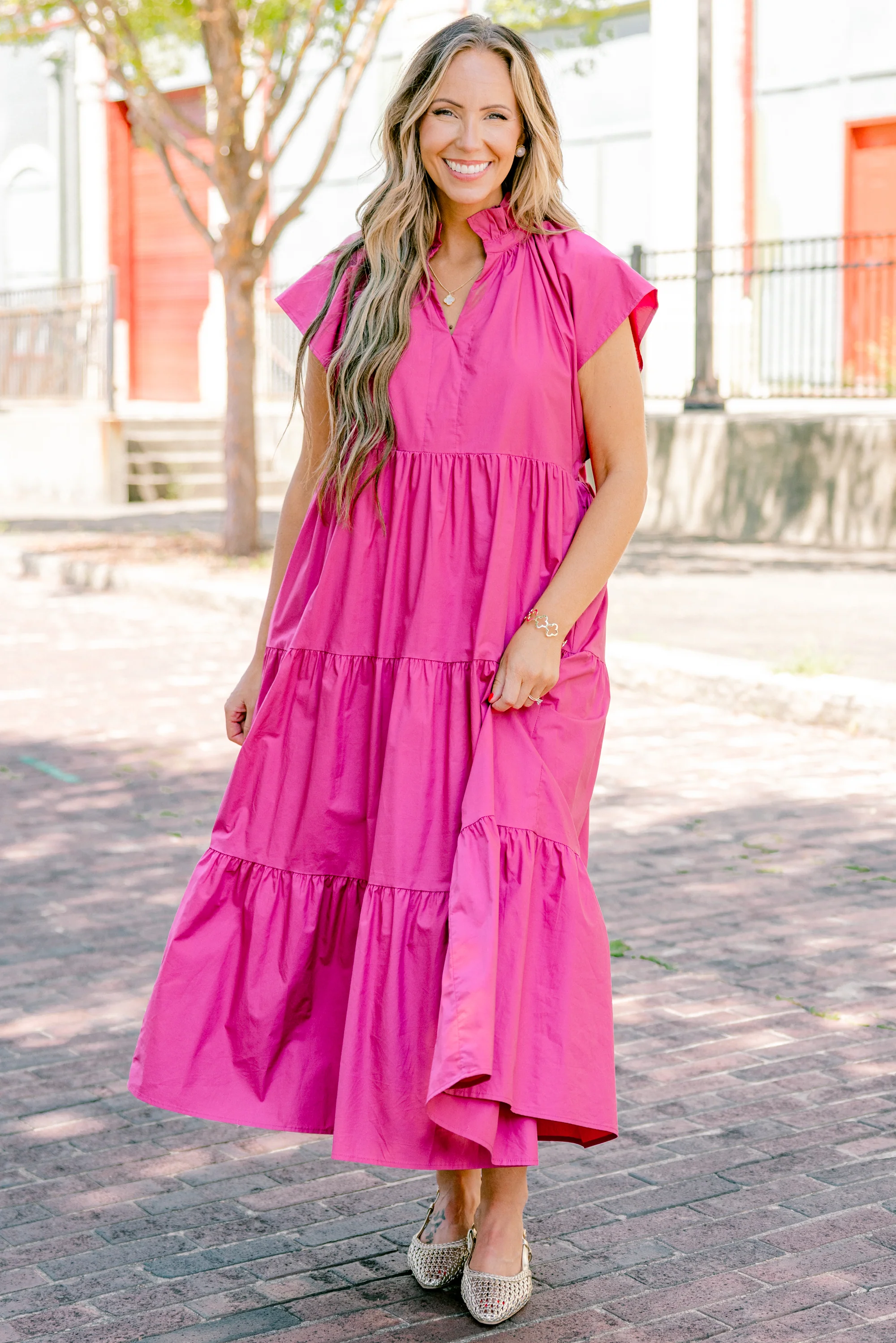 Beautiful Melody Dress, Fuchsia - Image 2