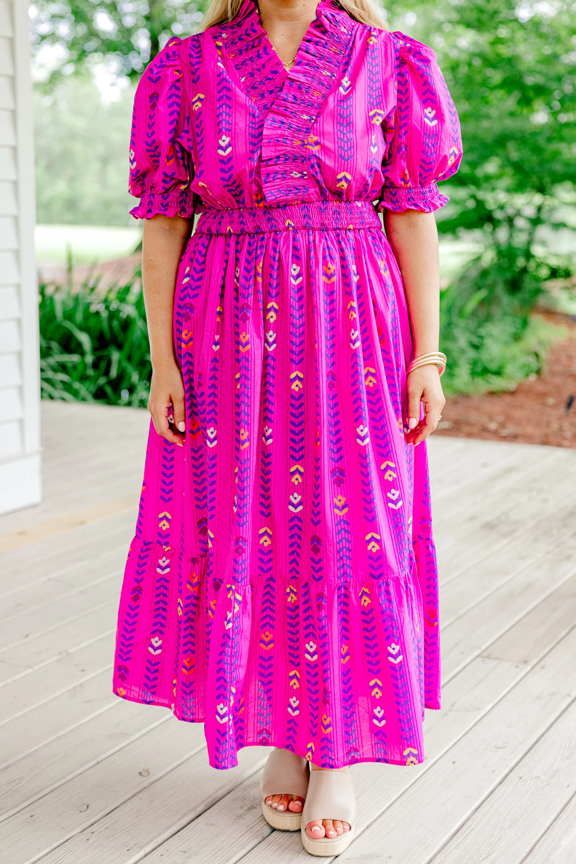 Bold In Bloom Dress, Magenta - Image 5