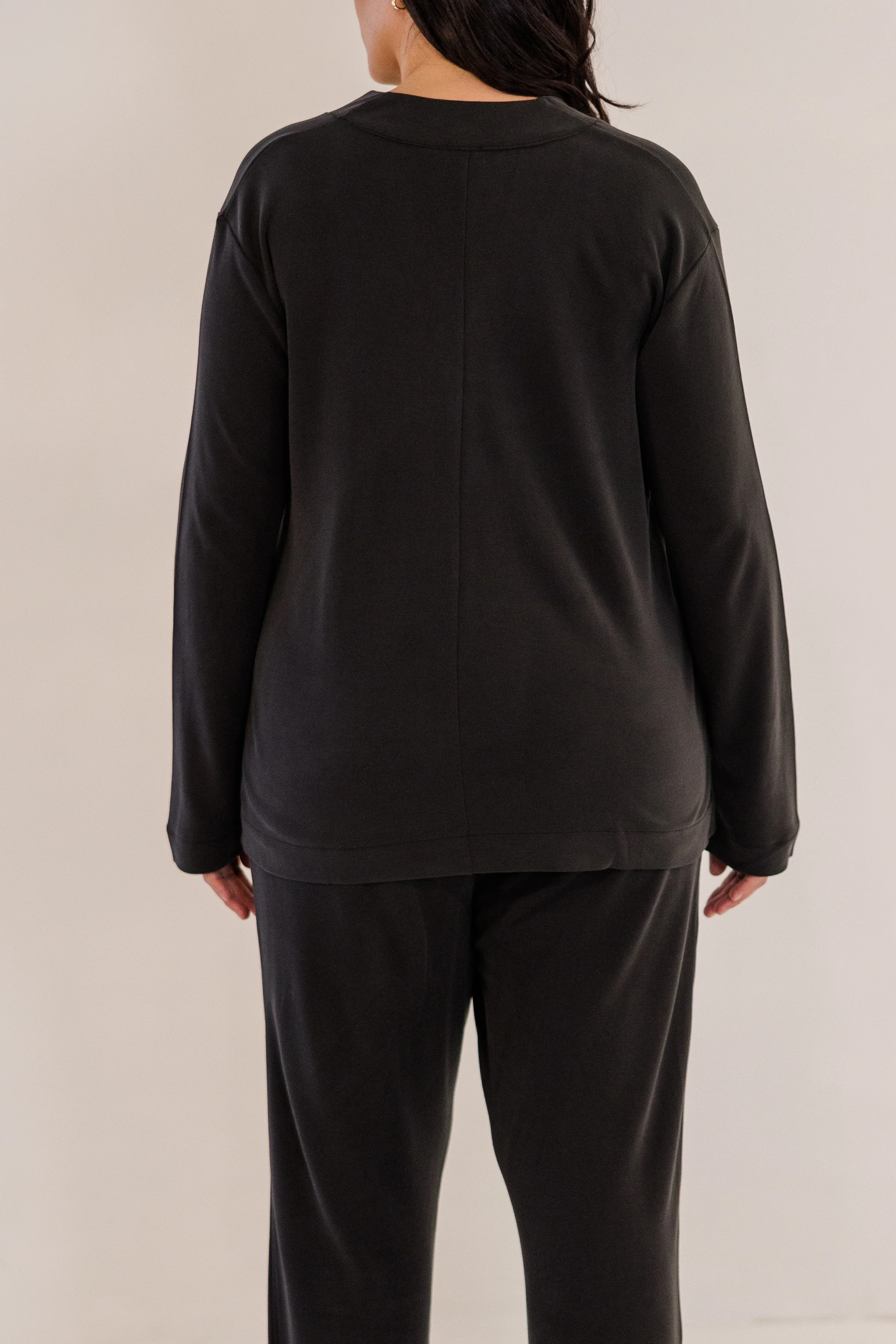Bowery Wide V-Neck Tunic, Black - Image 8