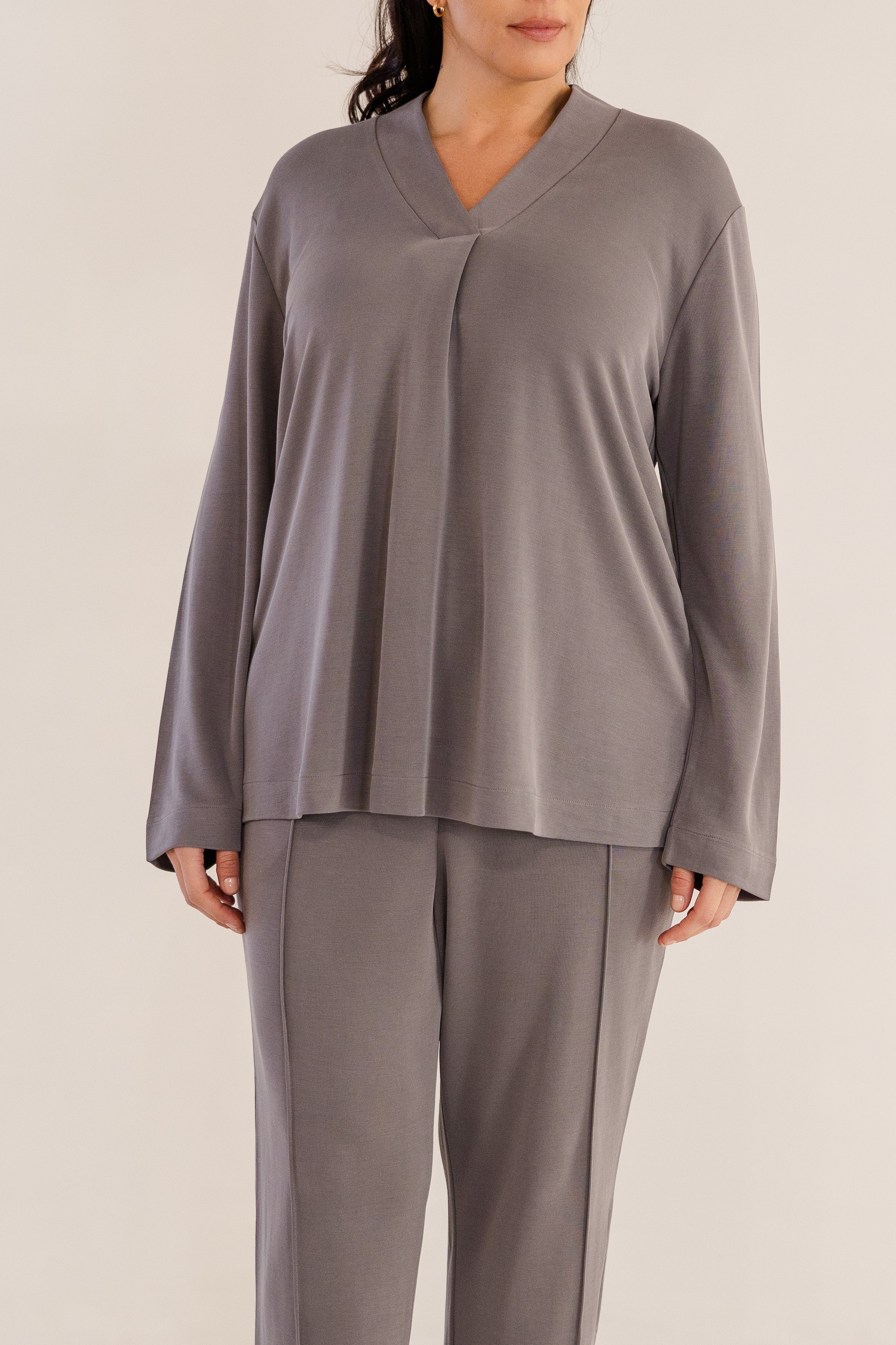 Bowery Wide V-Neck Tunic, Castle Rock - Image 7