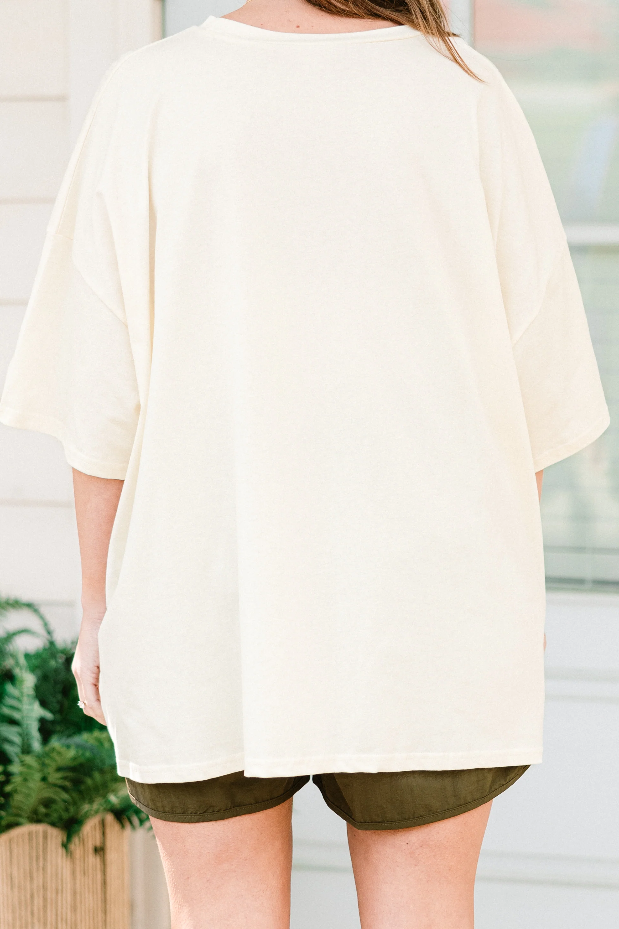 Bows & Blooms Boyfriend Tee, Ivory - Image 5