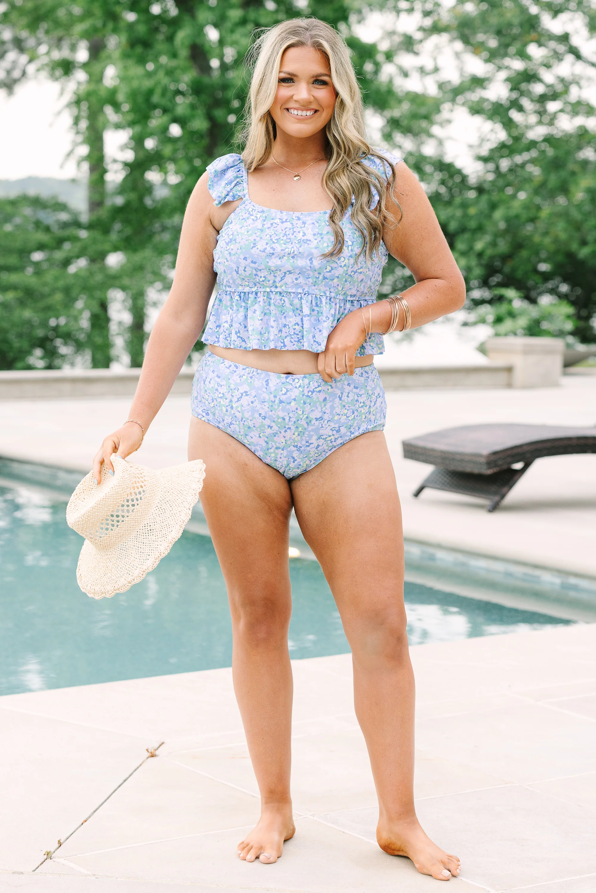 Breeze Through Paradise Tankini, Blue Floral - Image 4
