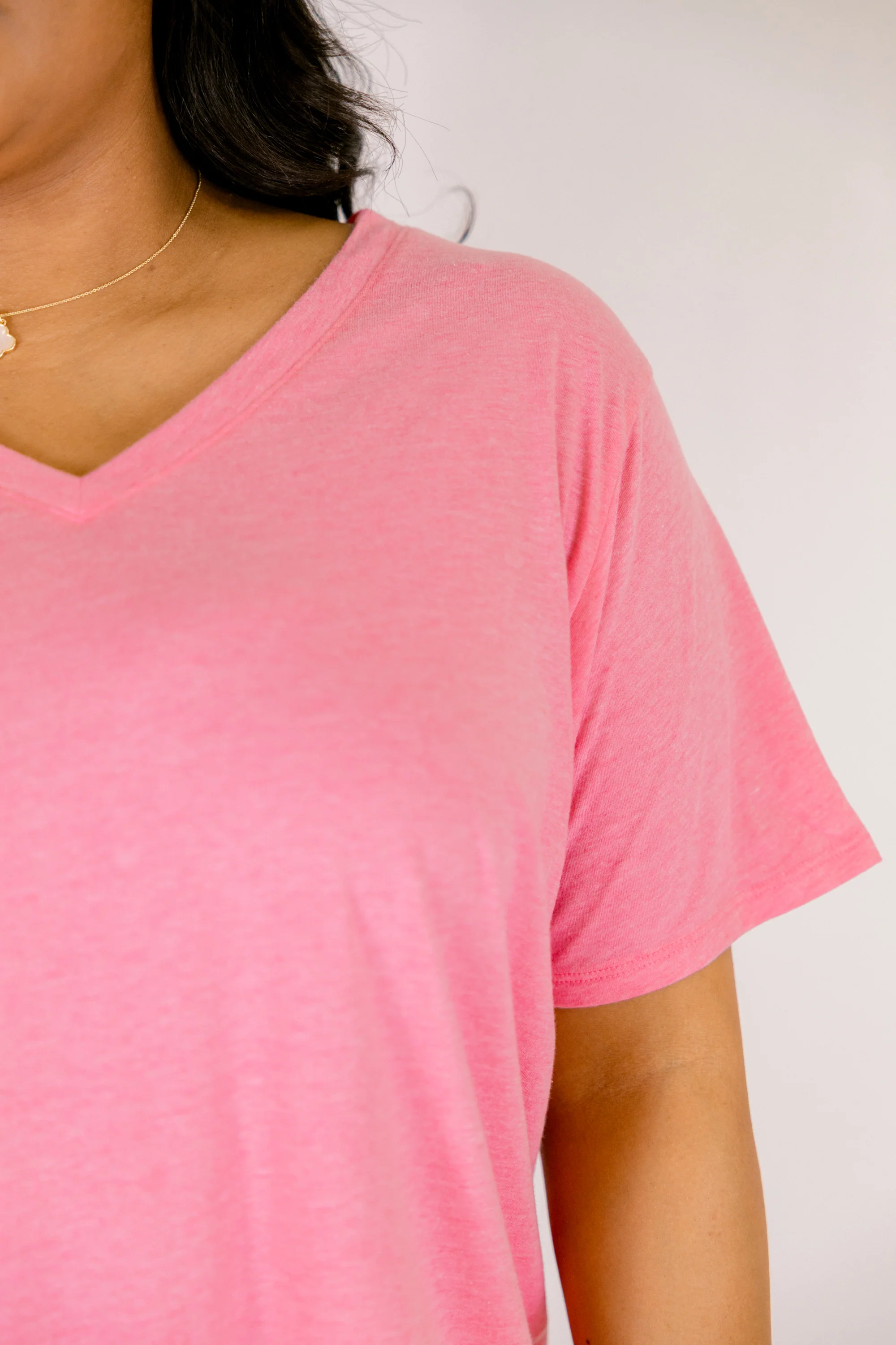 Bright Days Tee, Heather Fuchsia - Image 5
