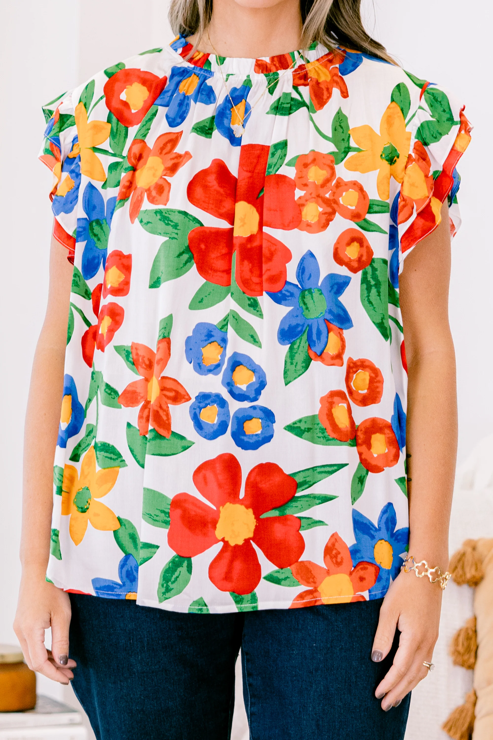 Call Me Baby Top, White Floral - Image 5