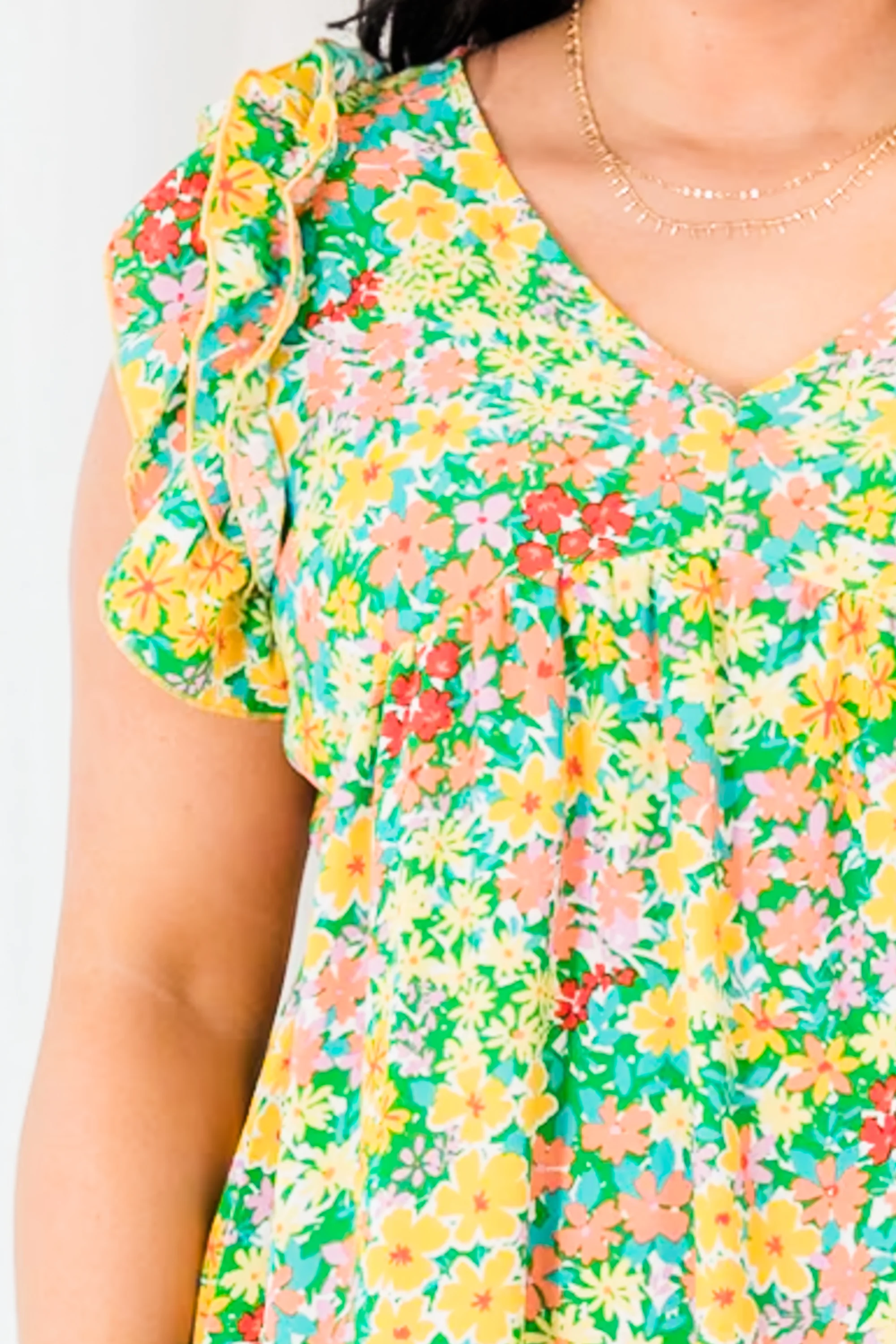 Can We Talk Dress, Green-Yellow - Image 4