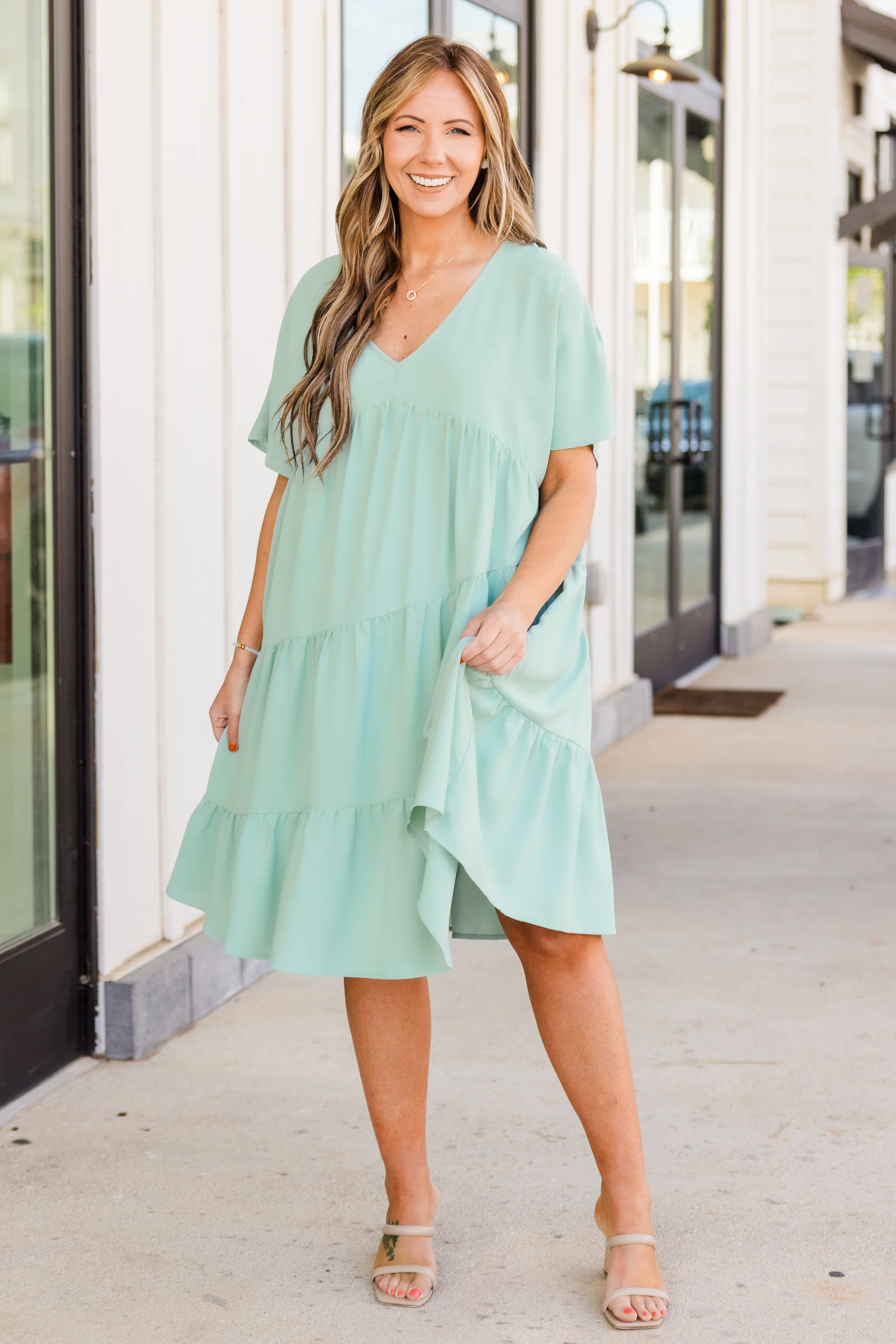 Can You Do This Dress, Sage - Image 3