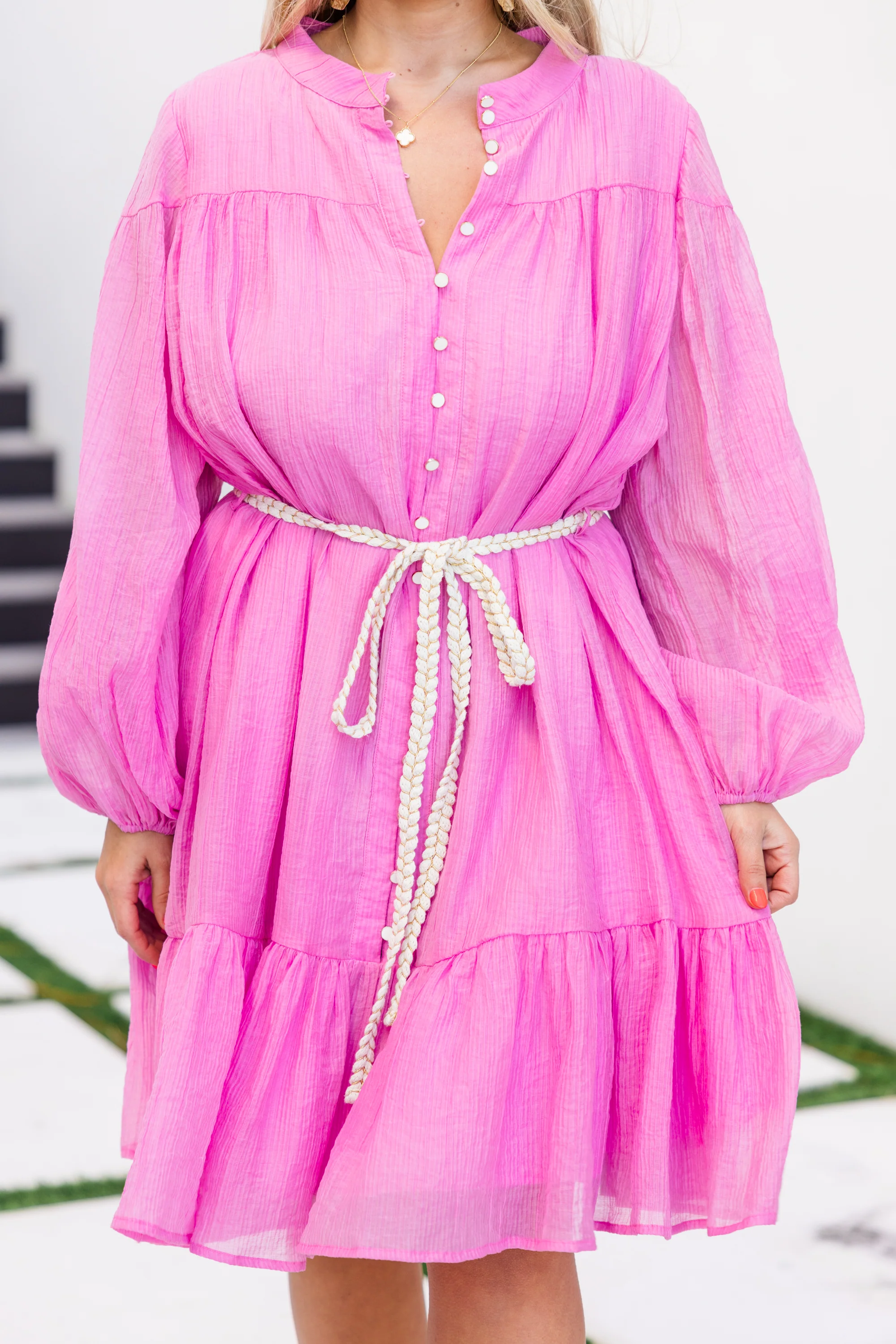 Caught In Between Dress, Pink - Image 5