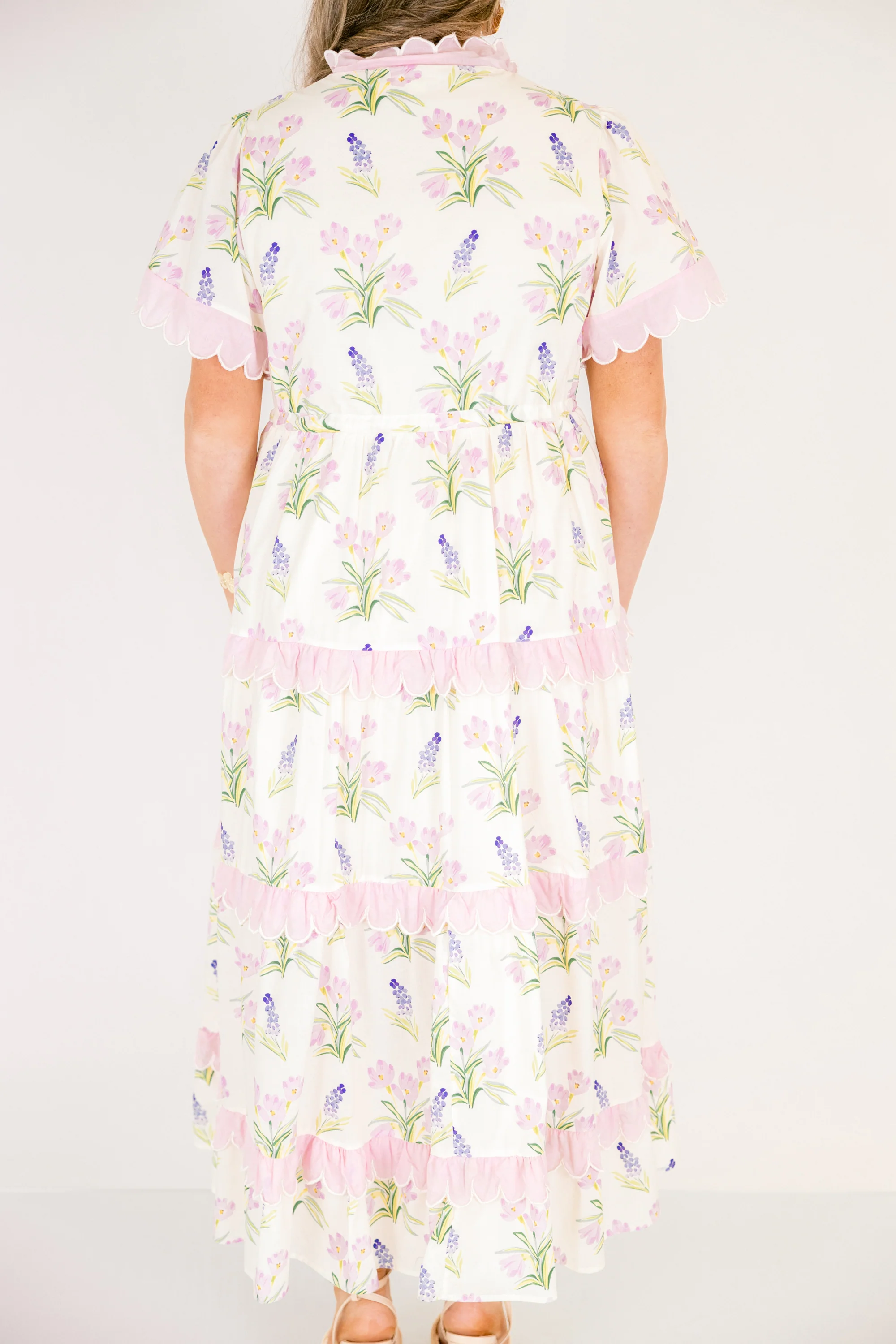 Caught You Smiling Dress, Cream - Image 7