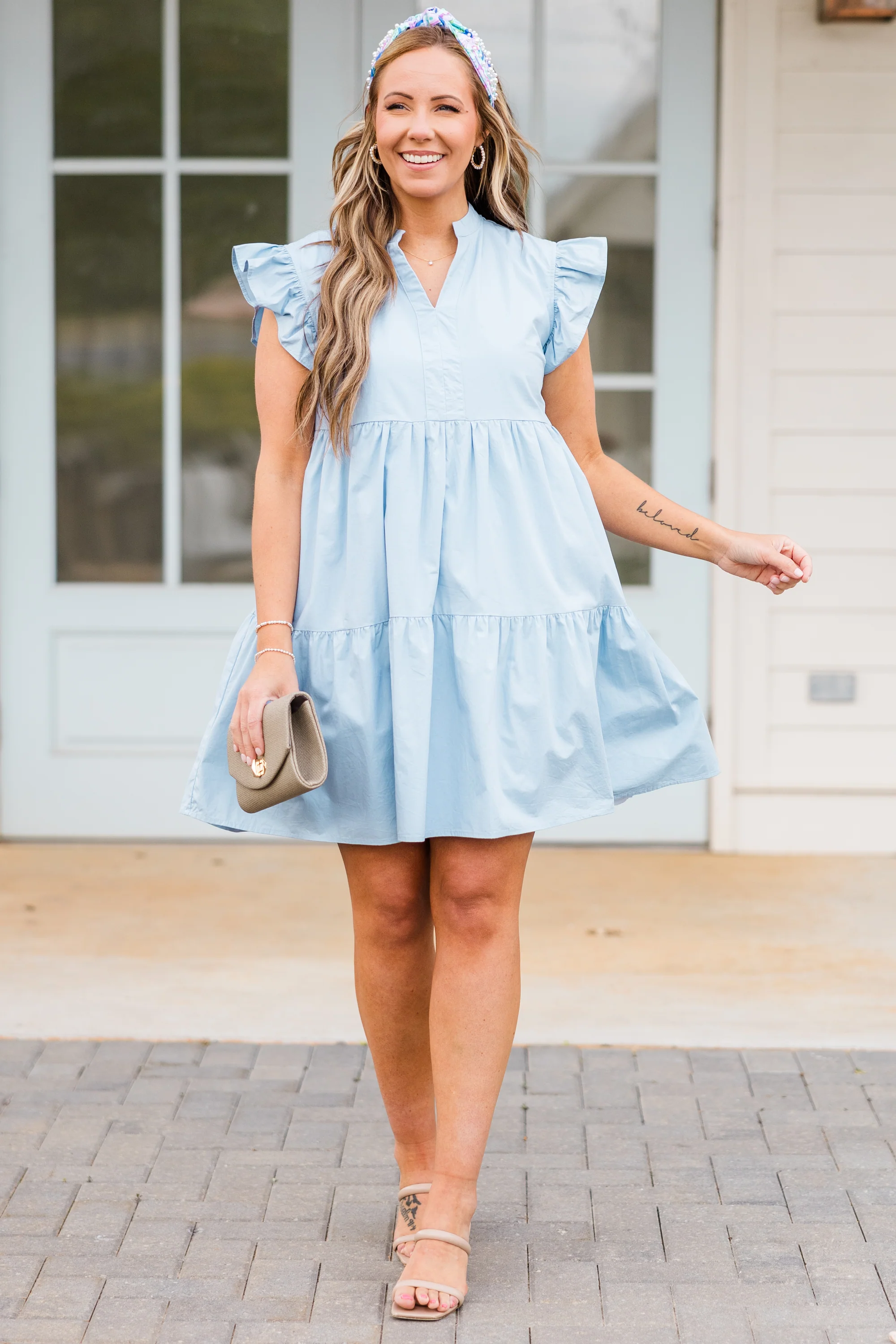 Charmingly Cute Dress, Blue - Image 3