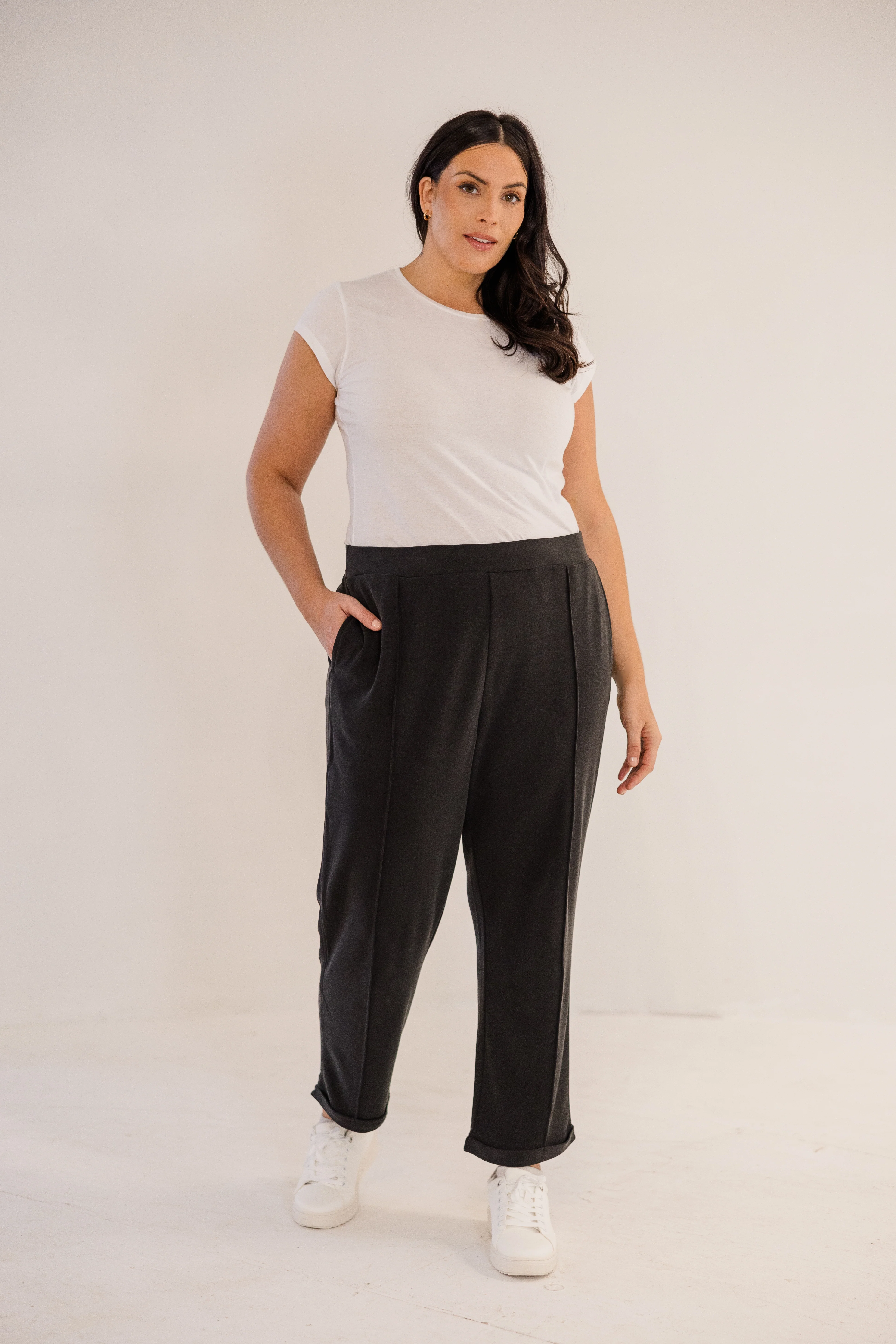 Chloe Pintuck Taper Pant, Black - Image 3