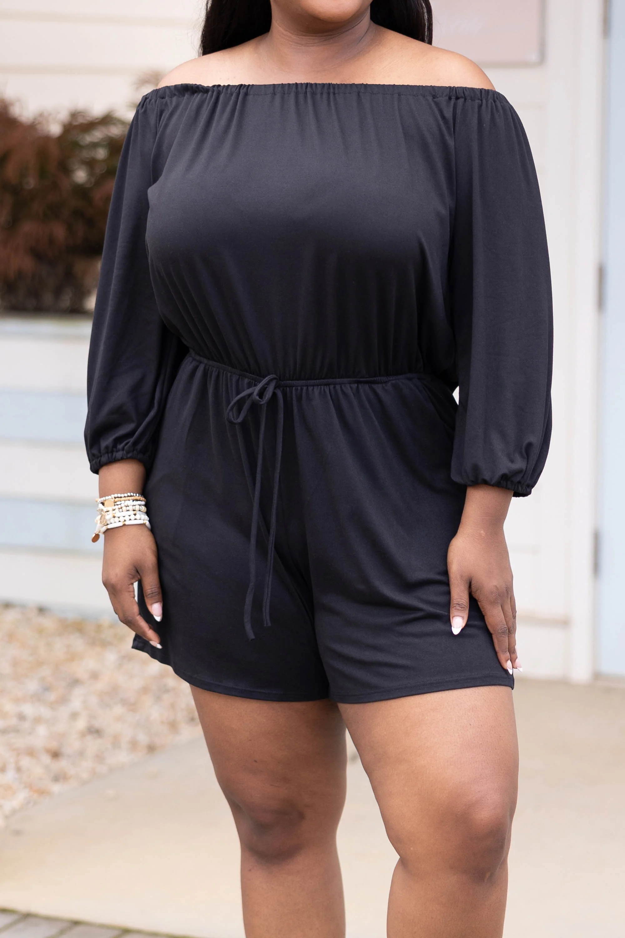 Circling Back Romper, Black - Image 4
