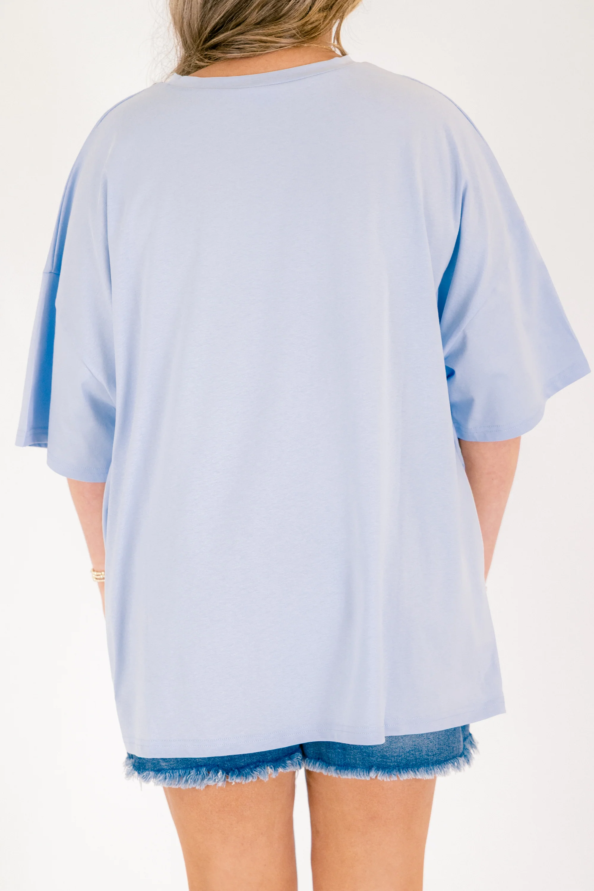 Coffee in the Sun Boyfriend Tee, Ash Blue - Image 5