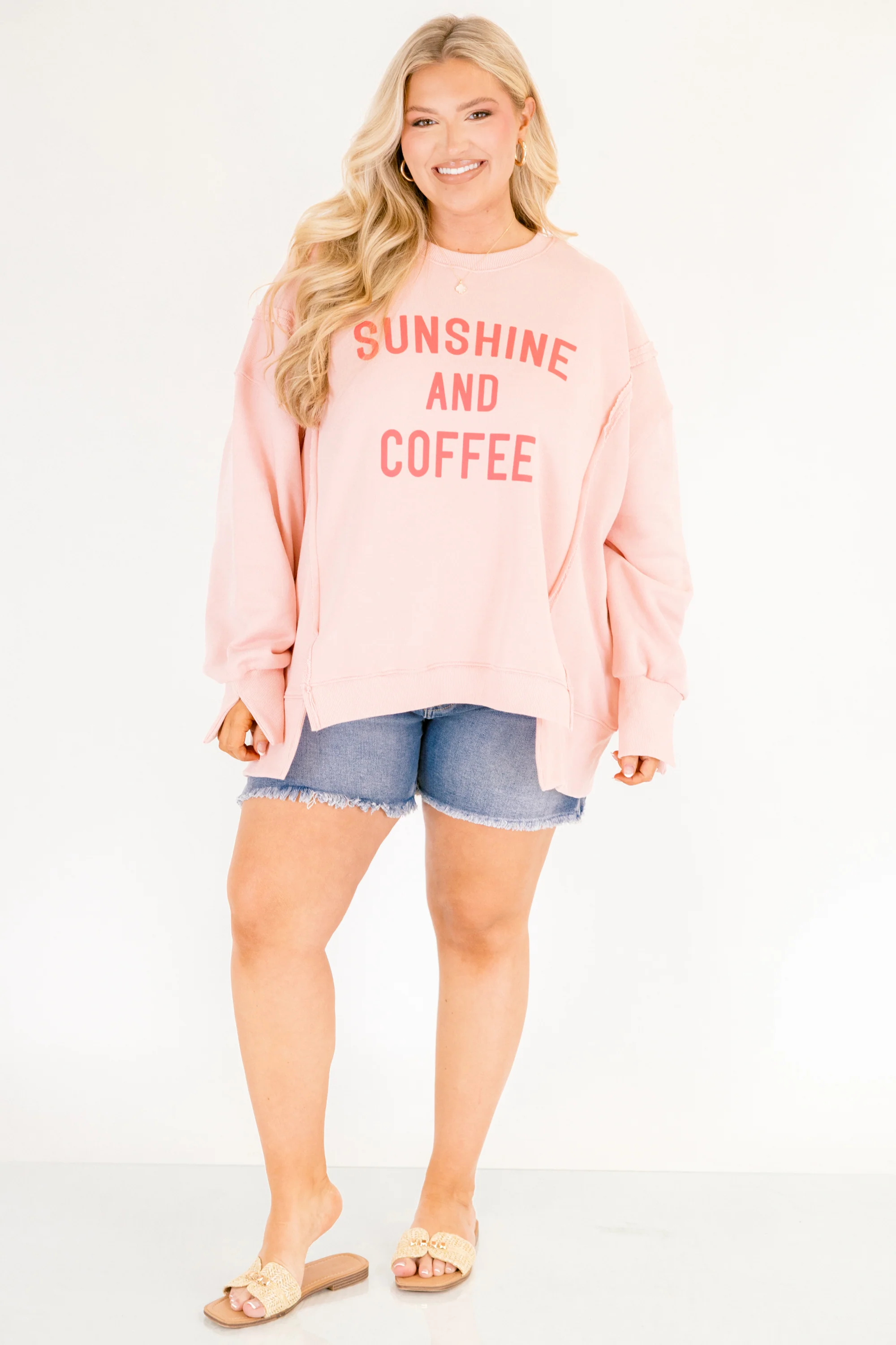 Coffee in the Sun Comfy Crew, Dusty Pink - Image 2
