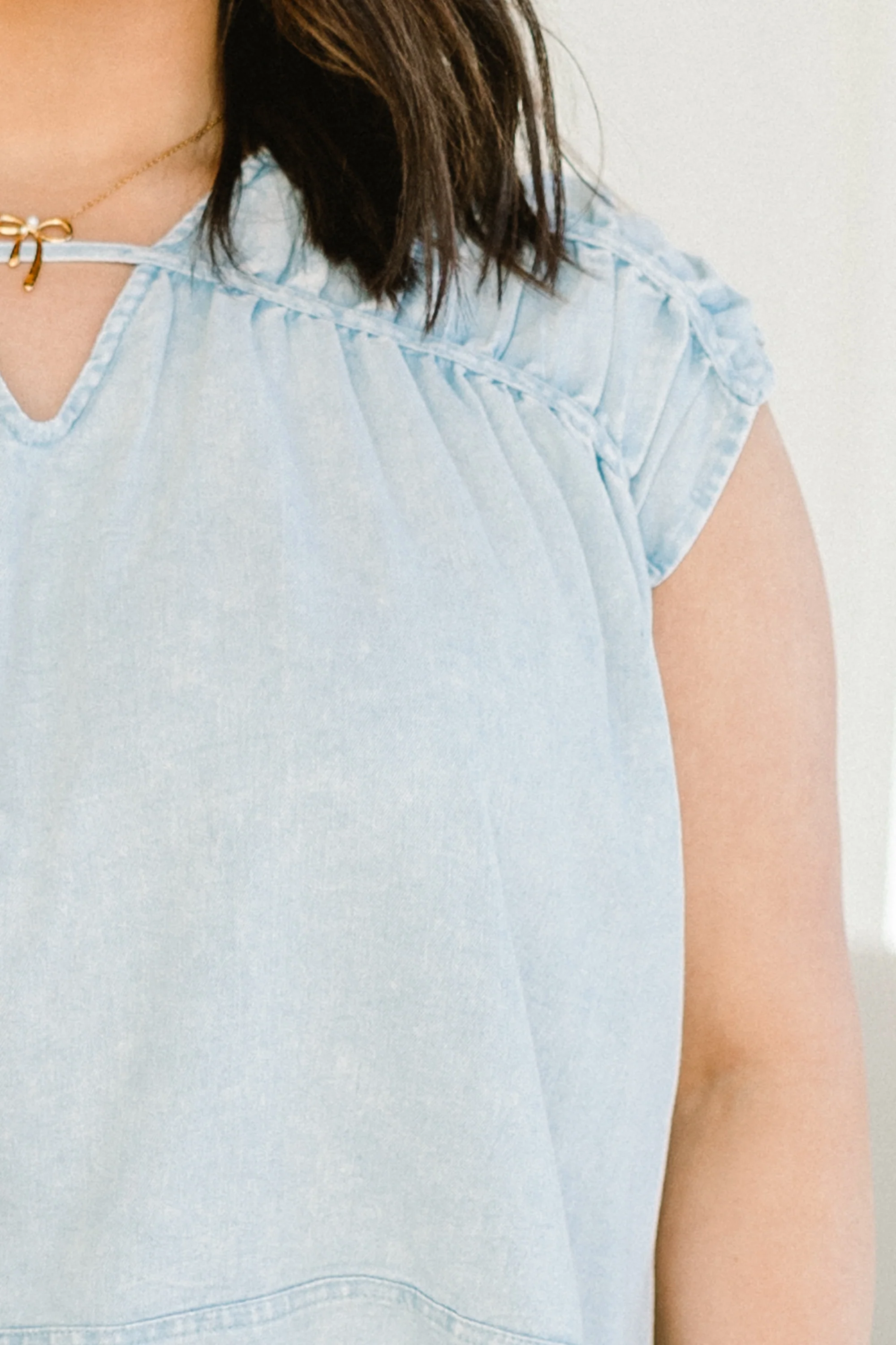 Console Your Mind Top, Light Denim - Image 4