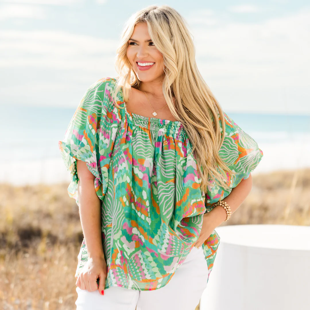 Cozy Love Top, Green Tropical - Image 7