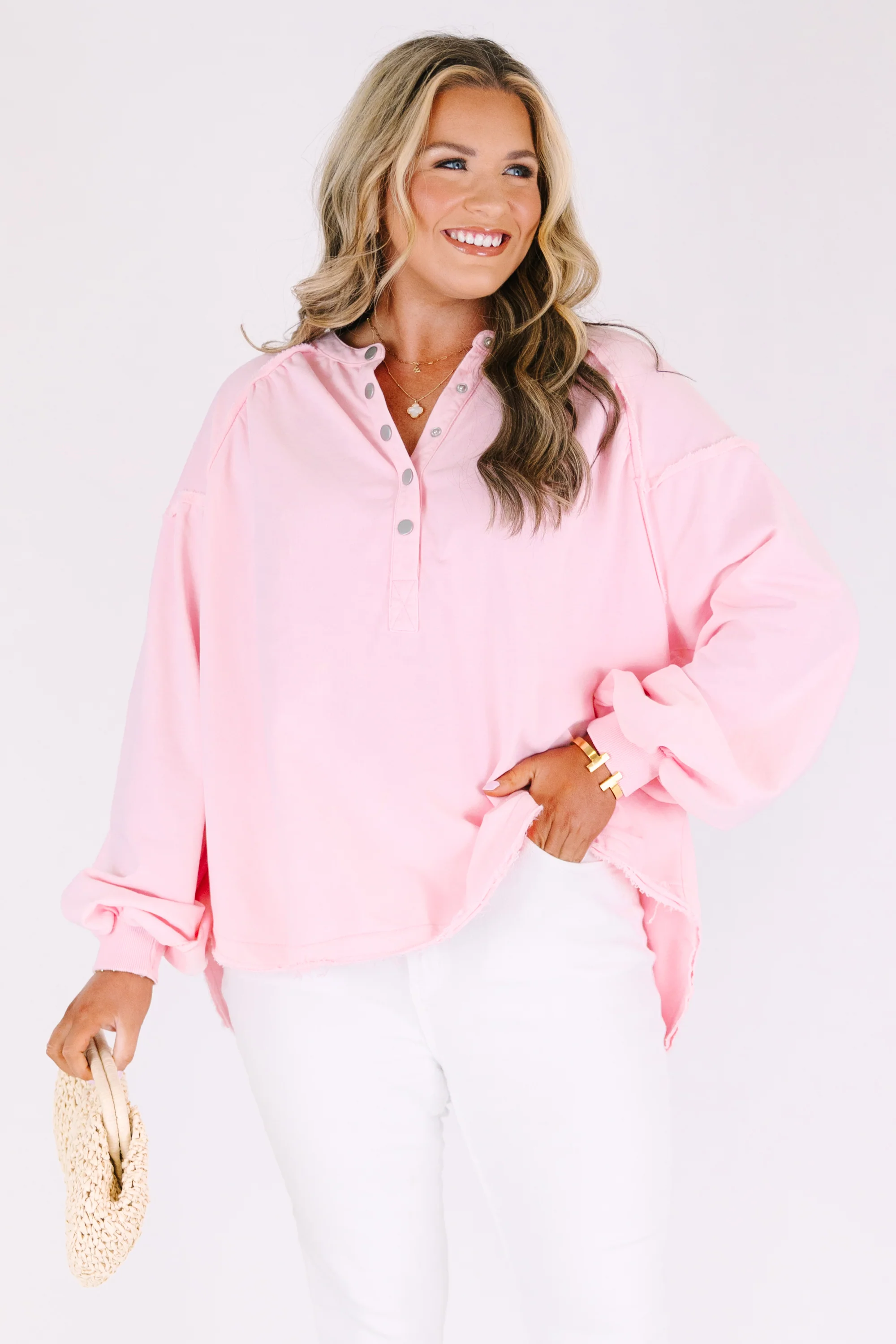 Crimson Sunset Pullover, Light Pink - Image 2