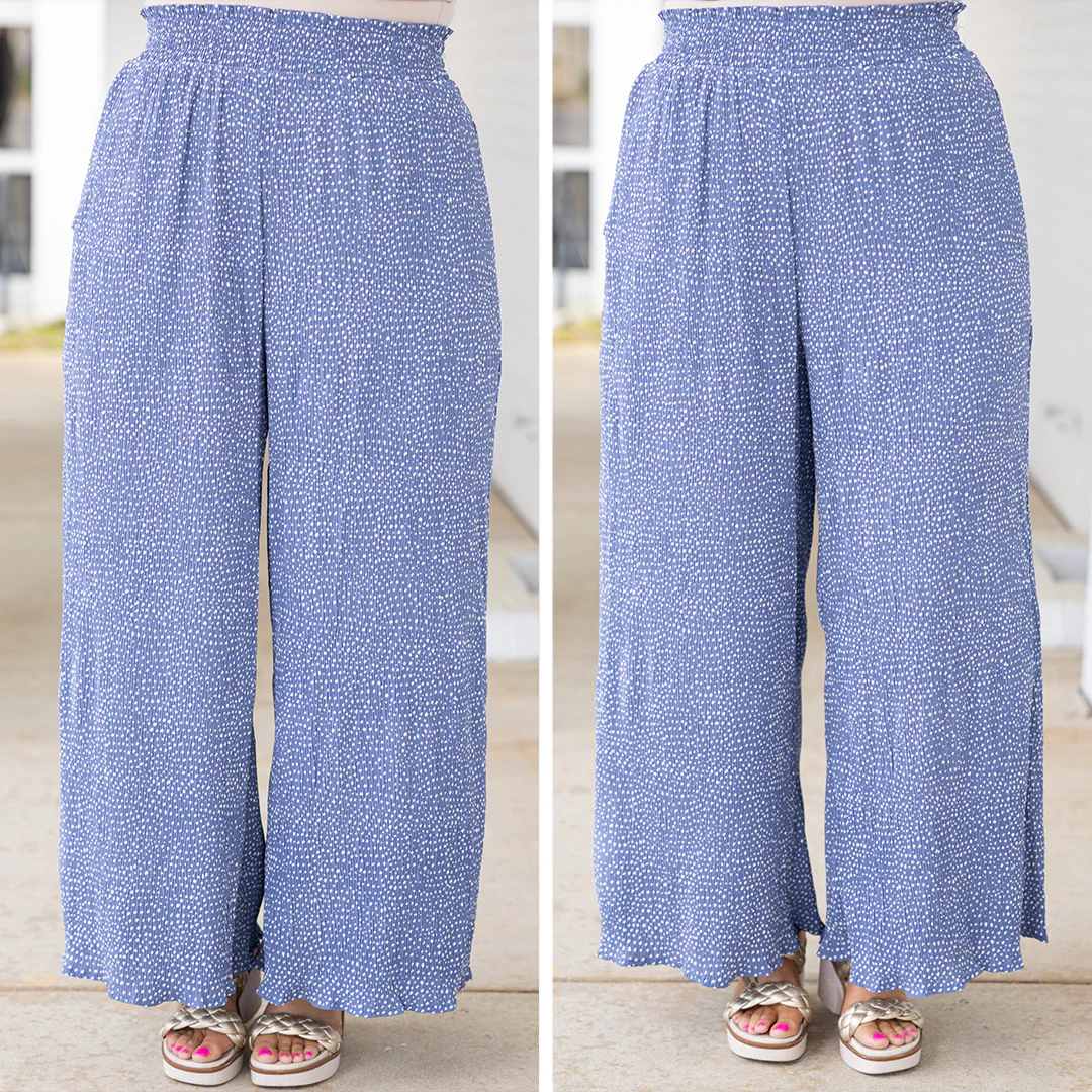 Cute And Comfortable Pants, Blue Dotted - Image 7