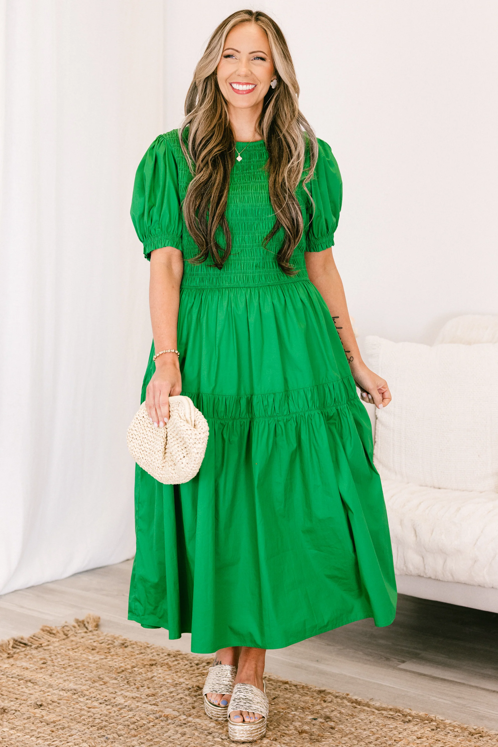 Daily Happening Midi Dress, Green - Image 3