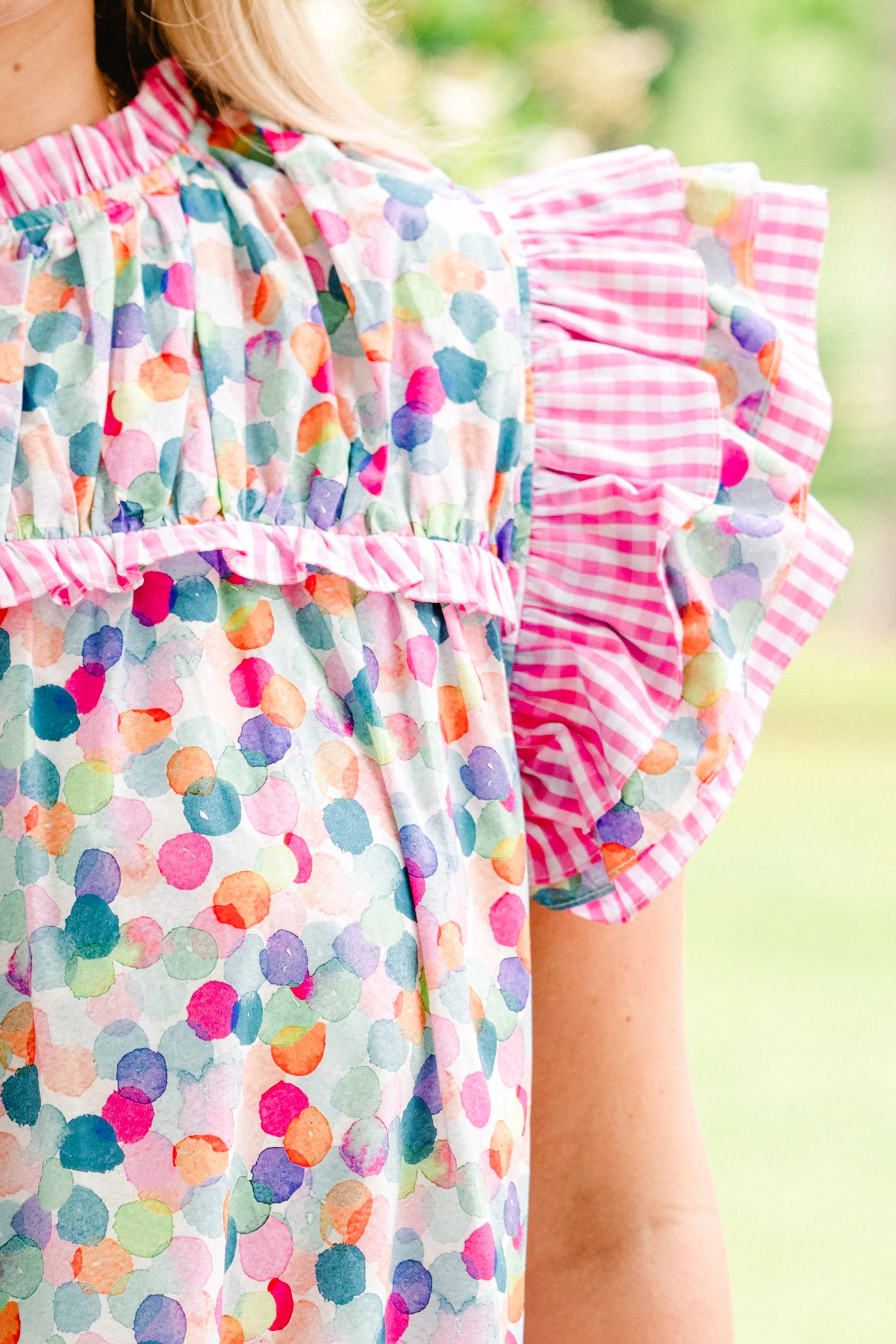 Daisy Dreams Top, Pink-Blue - Image 4