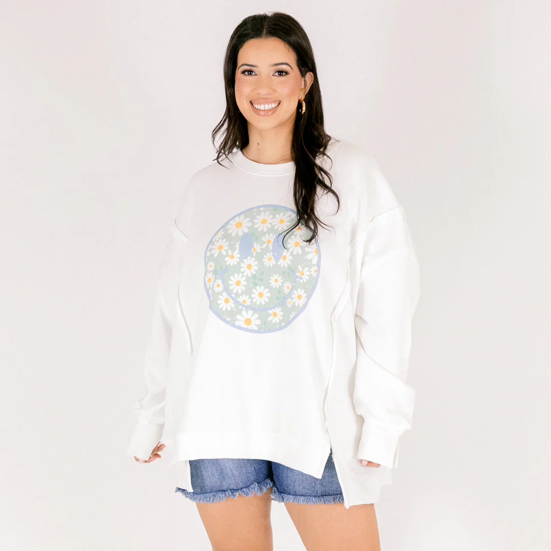Daisy Smiles Comfy Crew, Ivory - Image 6