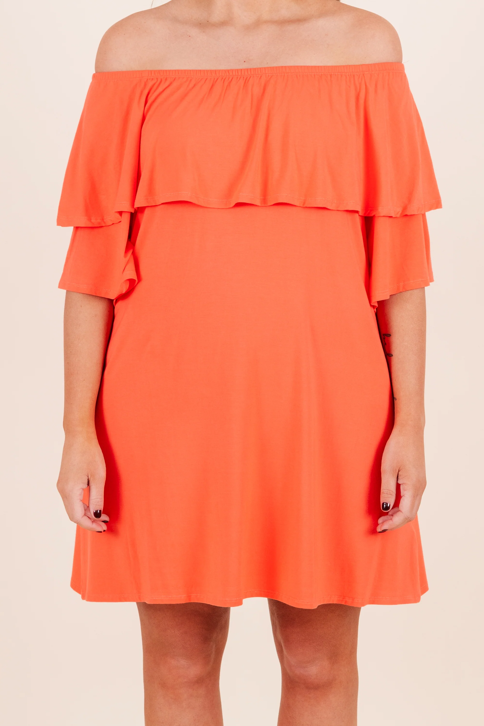 Dance With Me Dress, Hot Orange - Image 4