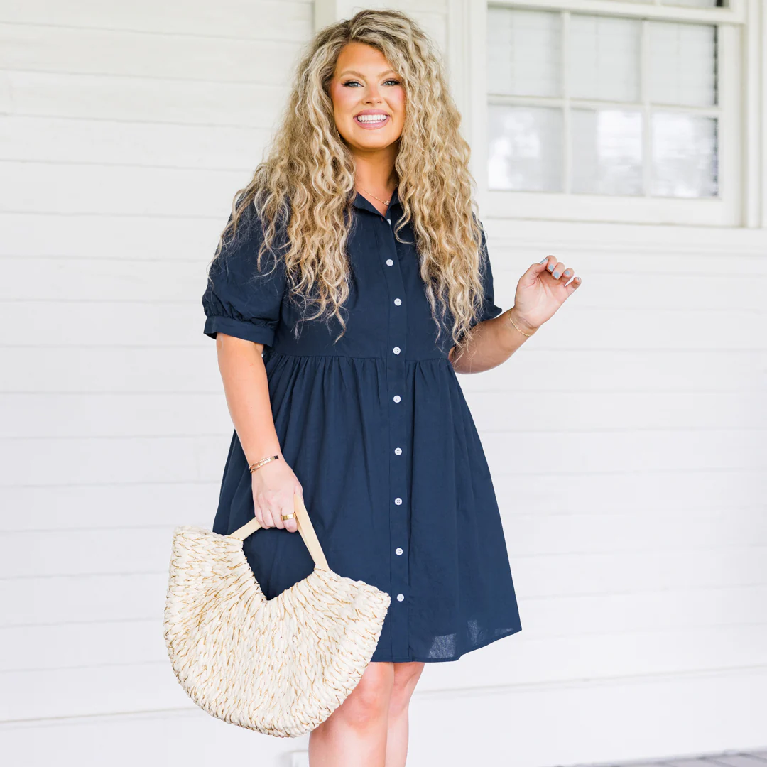 Destined To Impress Dress, Navy - Image 6
