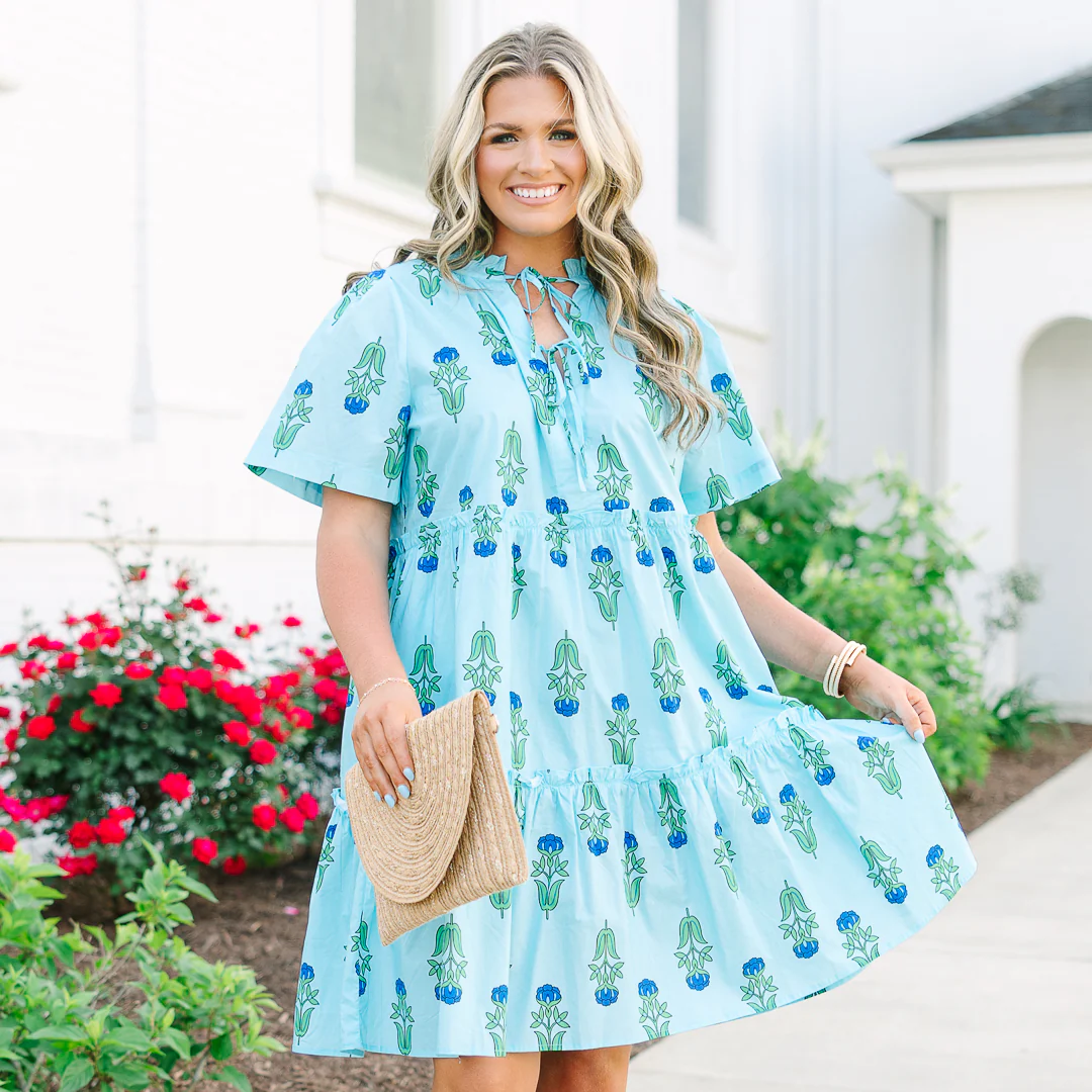 Distant Moon Dress, Turquoise - Image 7