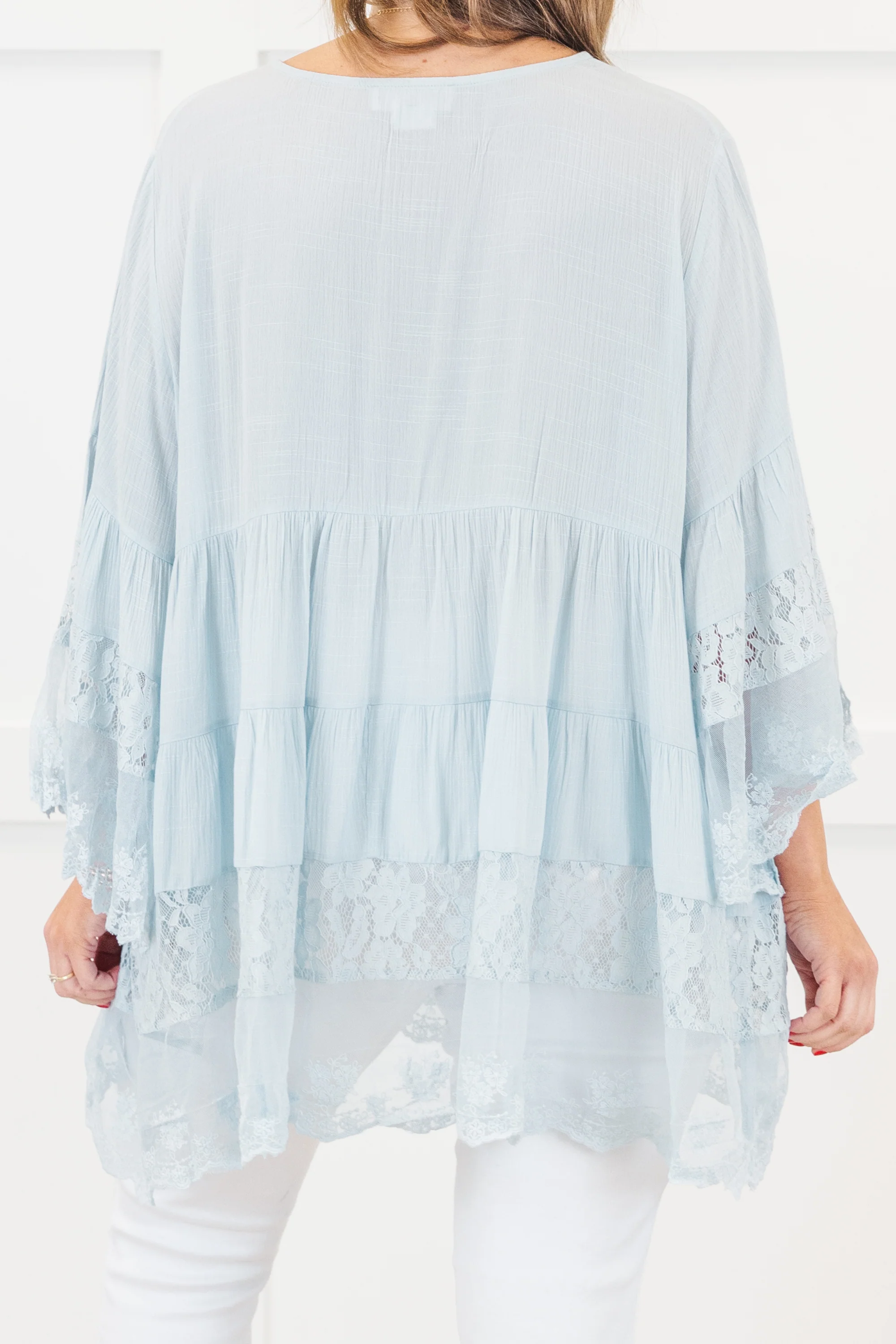 Don't Fail Me Now Blouse, Light Blue - Image 6