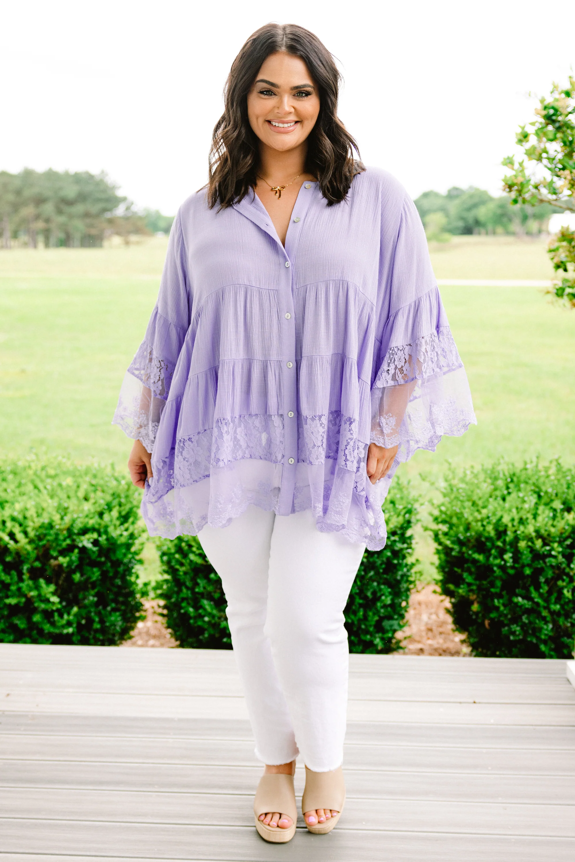 Don't Fail Me Now Blouse, Purple - Image 2