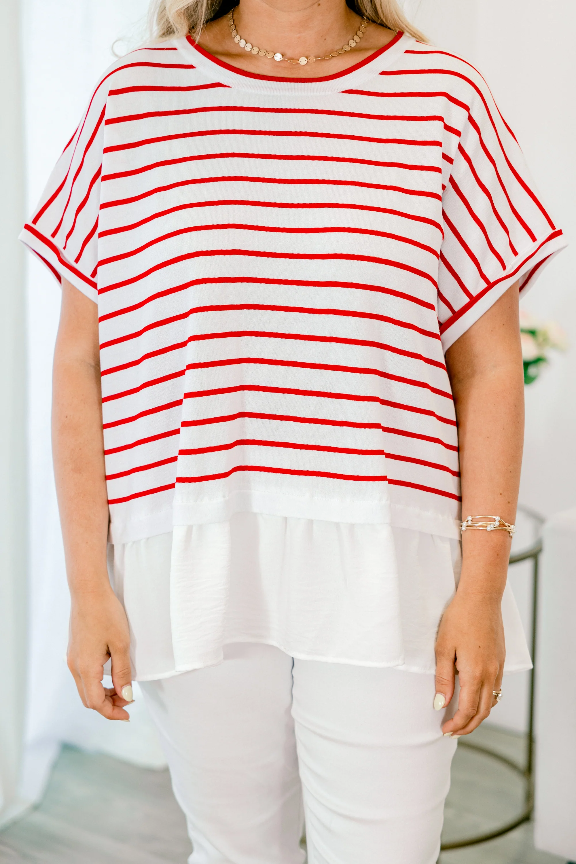 Don't Rock The Boat Top, Red - Image 4