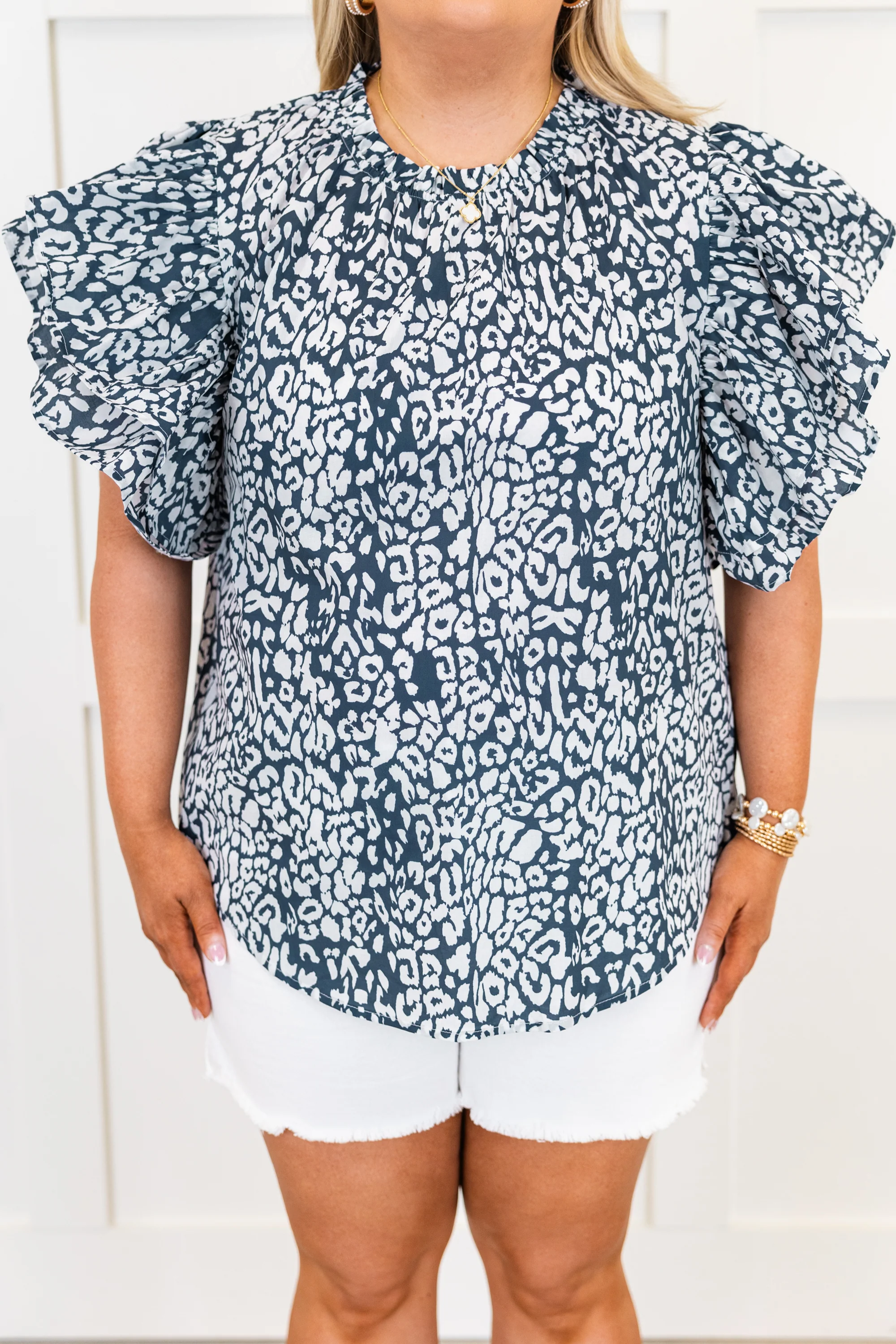 Dotting My I's Top, Navy Leopard - Image 6