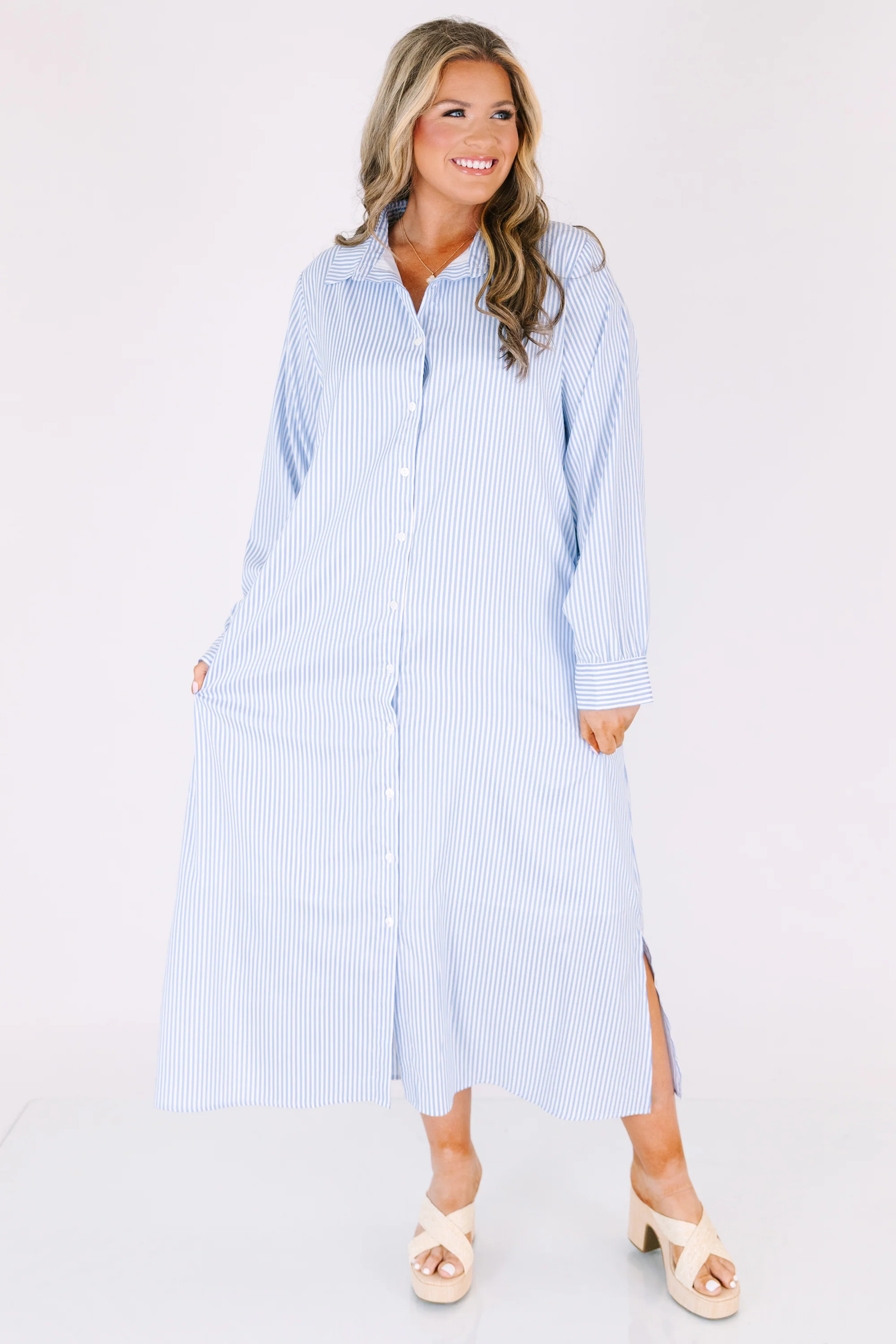 Easy To Adore Dress, Blue Stripe - Image 2