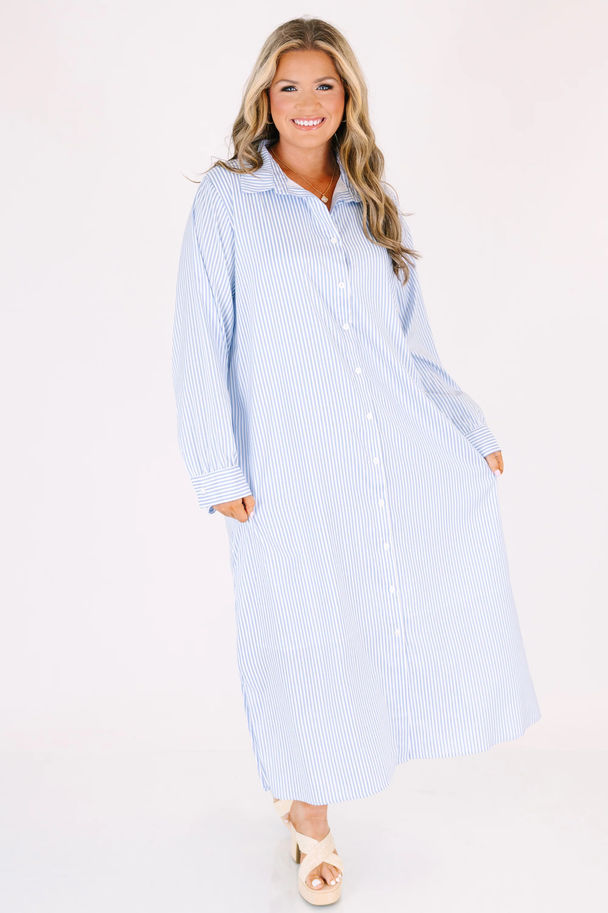 Easy To Adore Dress, Blue Stripe - Image 3